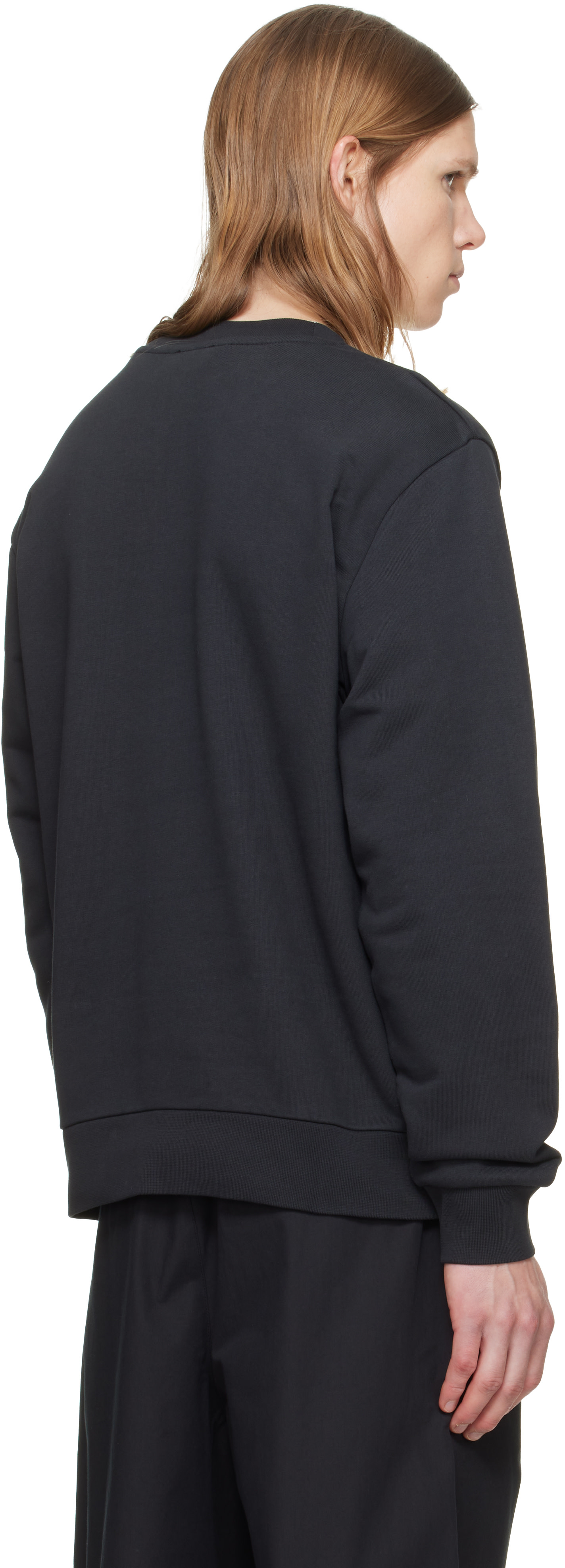 A.P.C. - Pull molletonné noir à grand logo V.P.C.