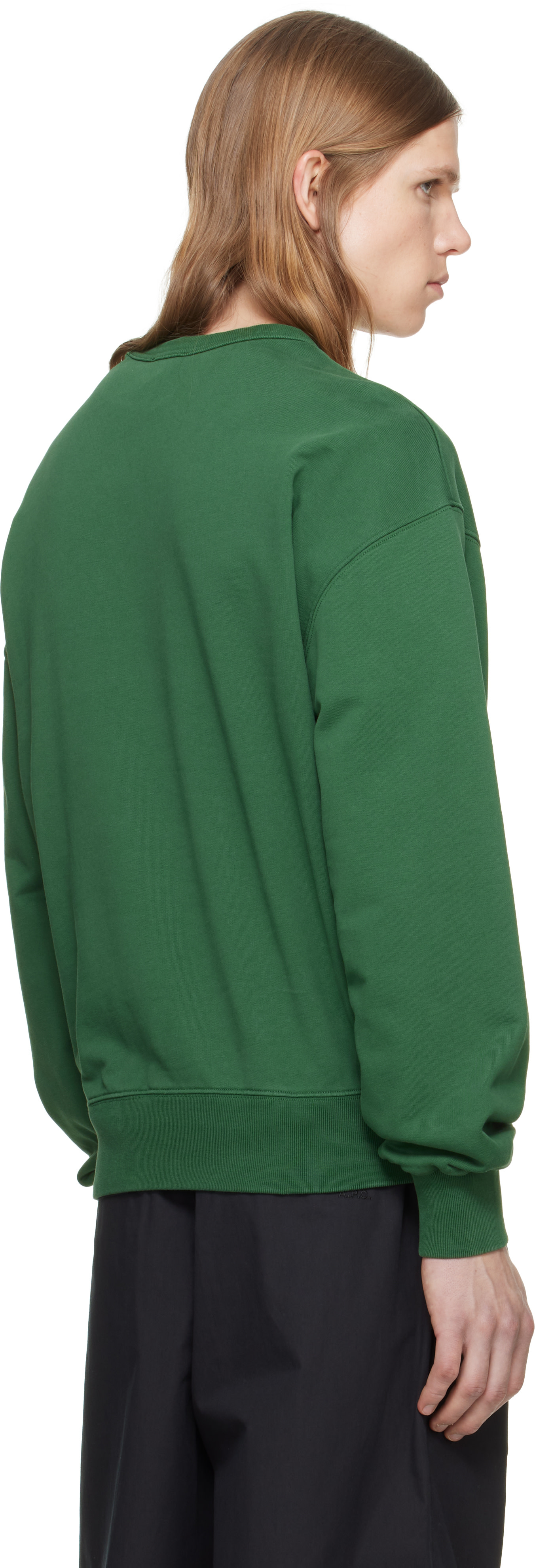 A.P.C. - Pull molletonné rétro vert à logo