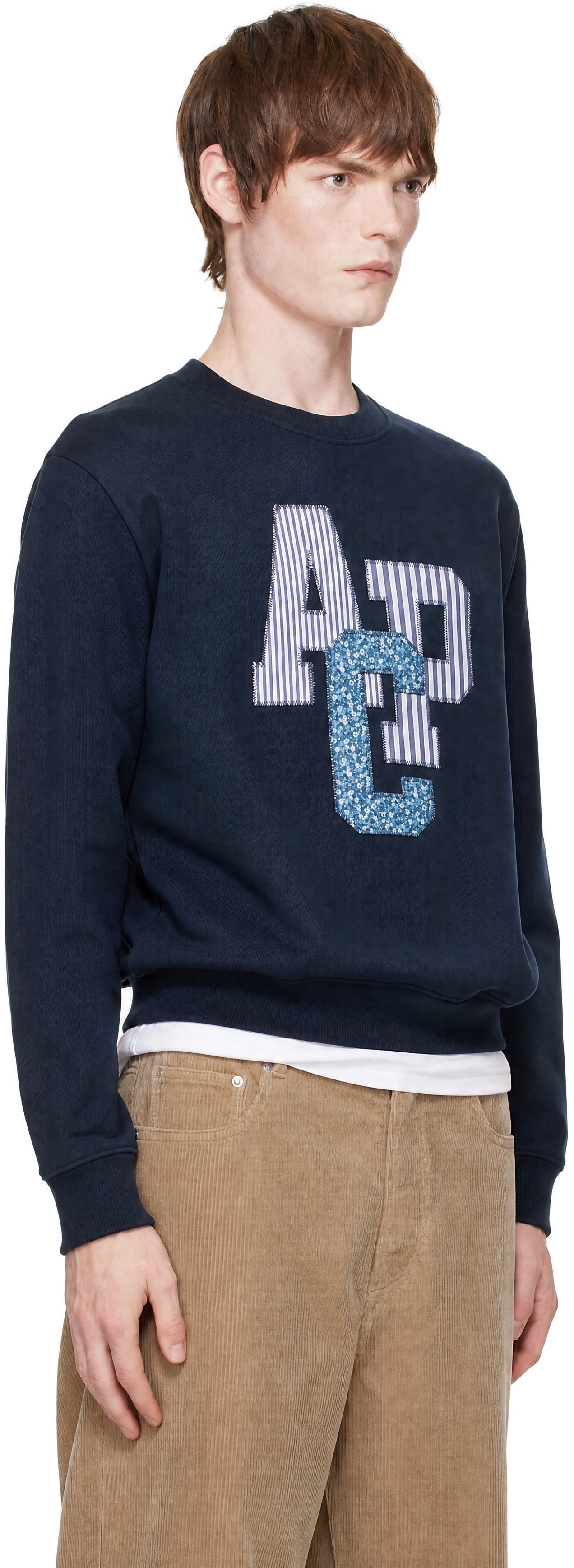 A.P.C. - Pull molletonné Julien bleu marine