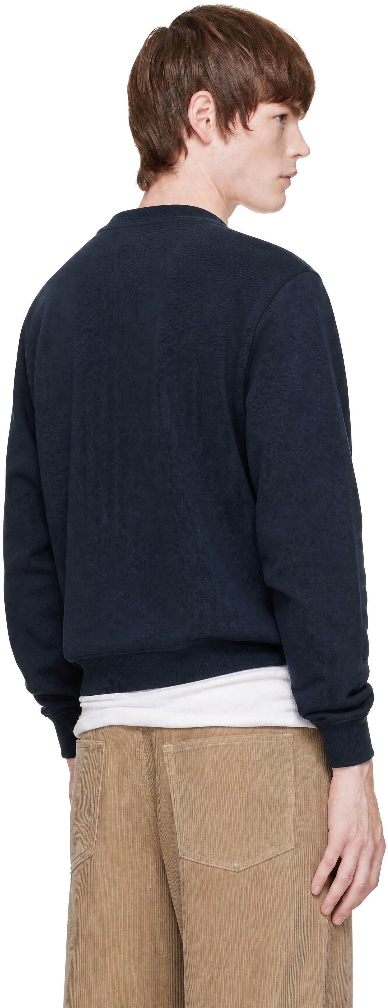 A.P.C. - Pull molletonné Julien bleu marine