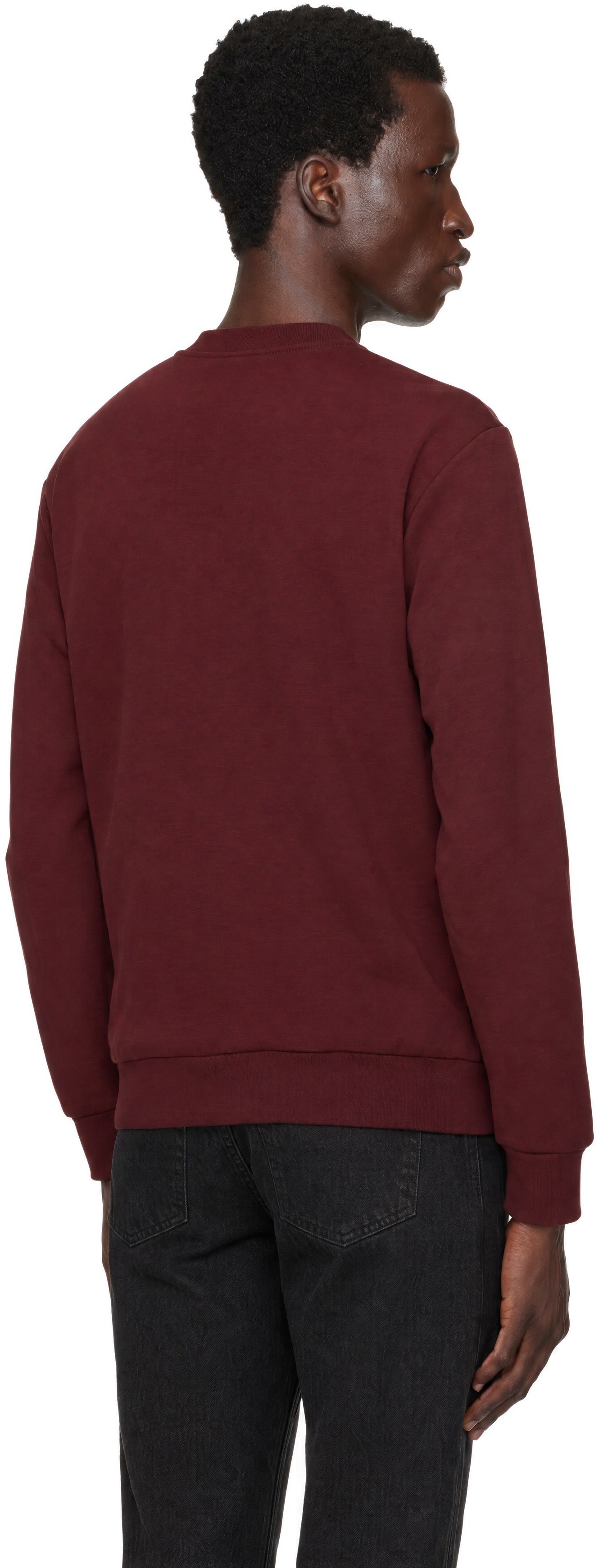 A.P.C. - Pull molletonné bourgogne à grand logo V.P.C.
