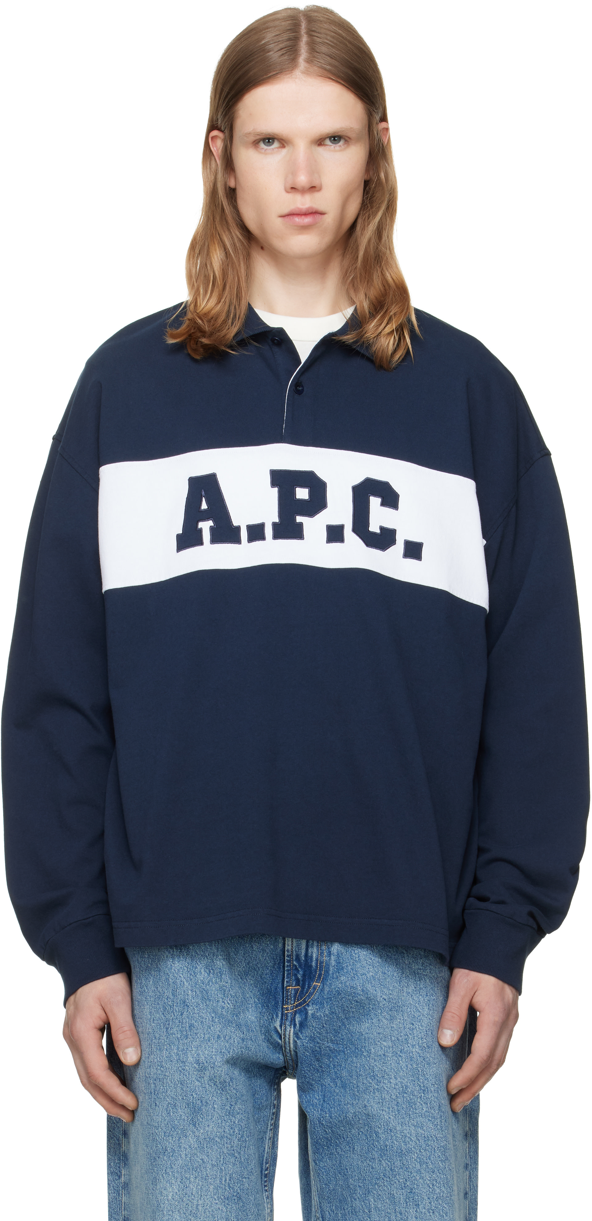 A.P.C. - Navy Rugby Polo