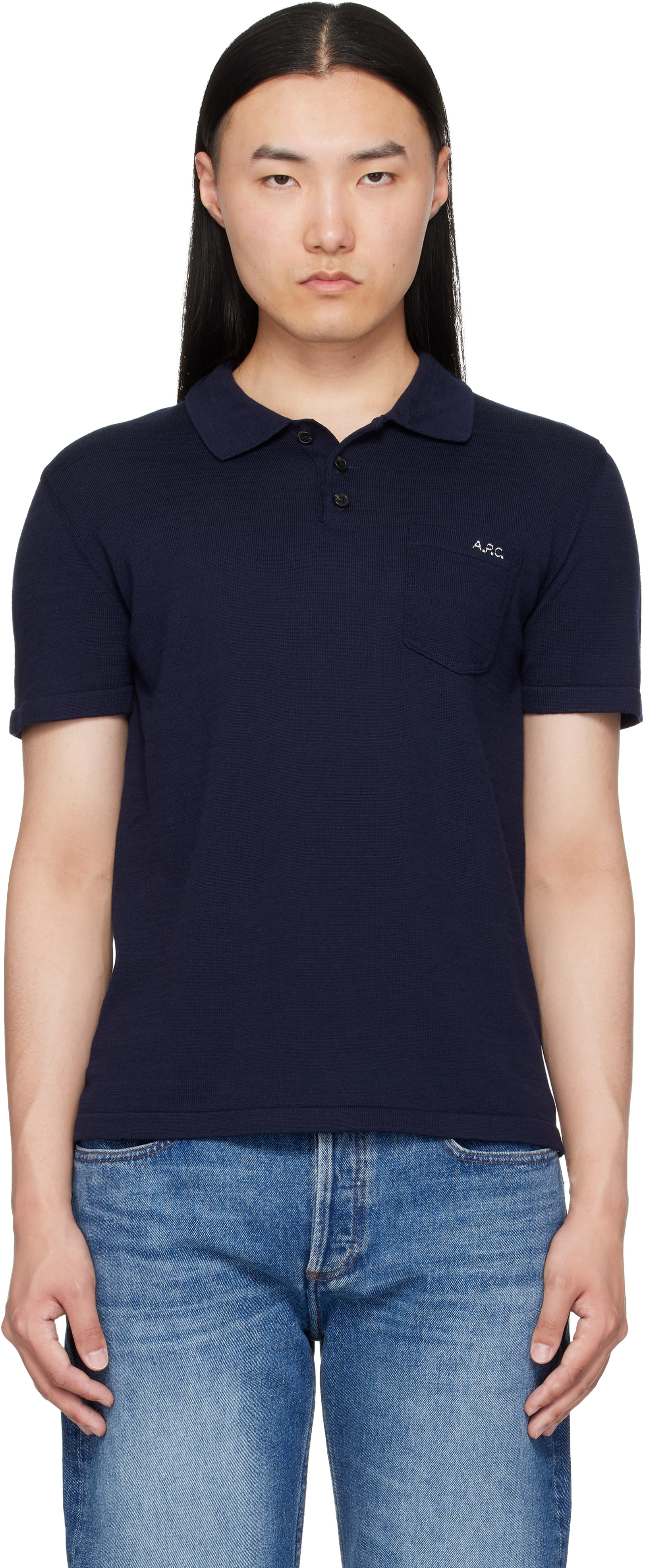 A.P.C. - Polo Gide bleu marine