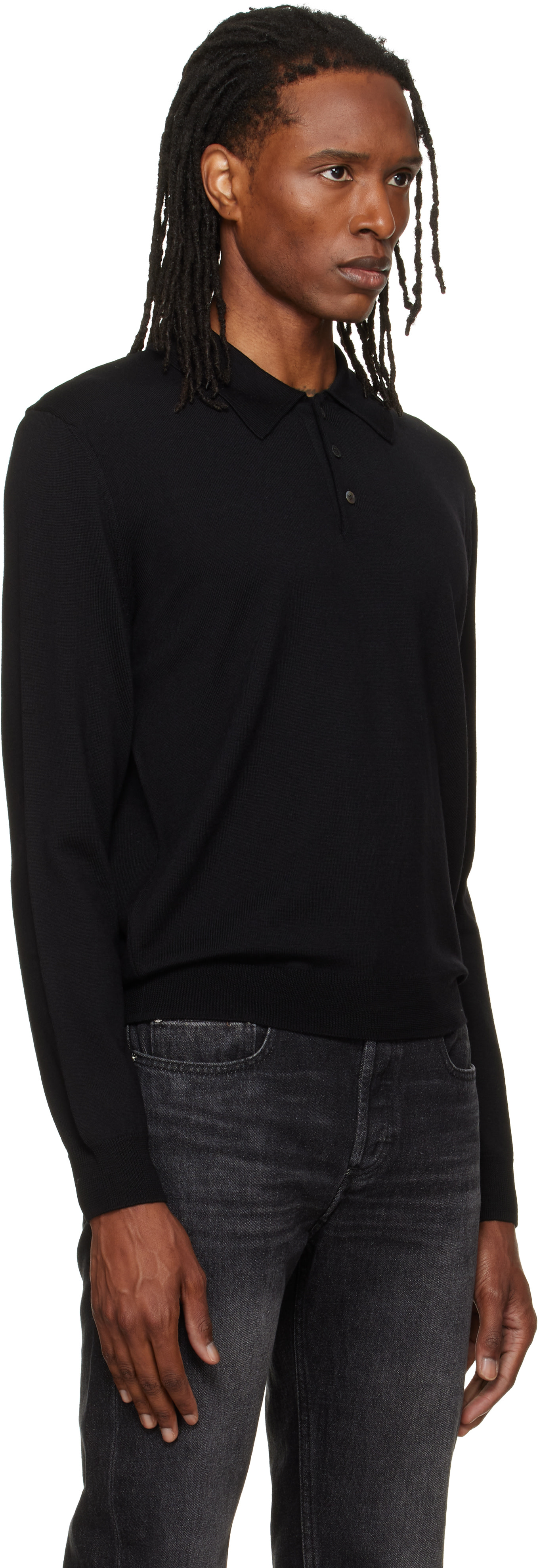 A.P.C. - Black Wool Polo
