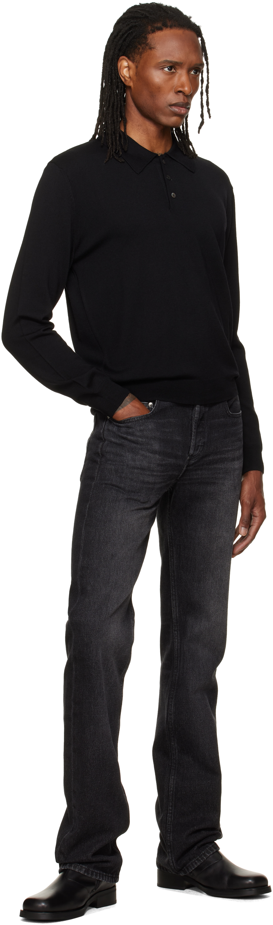 A.P.C. - Black Wool Polo