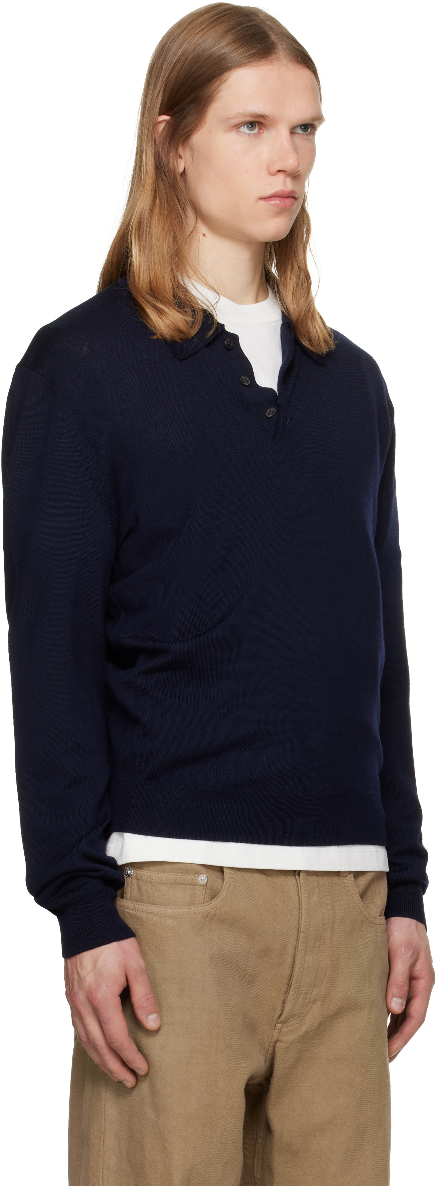 A.P.C. - Navy Riou Wool Polo