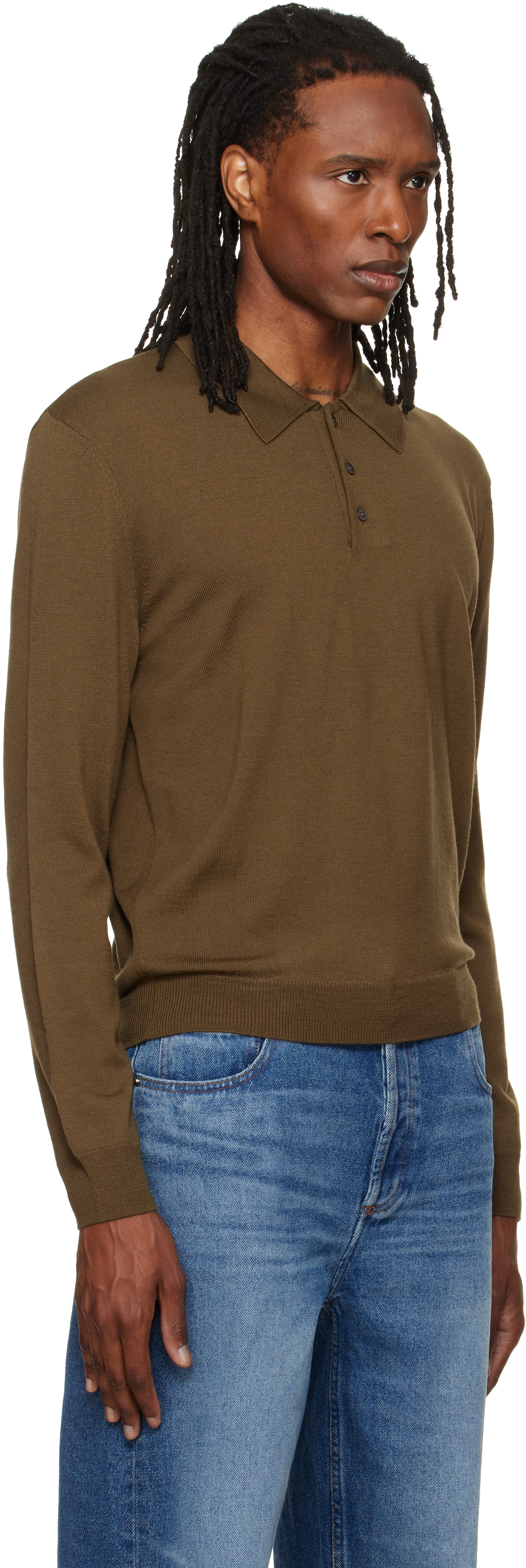 A.P.C. - Khaki Wool Polo