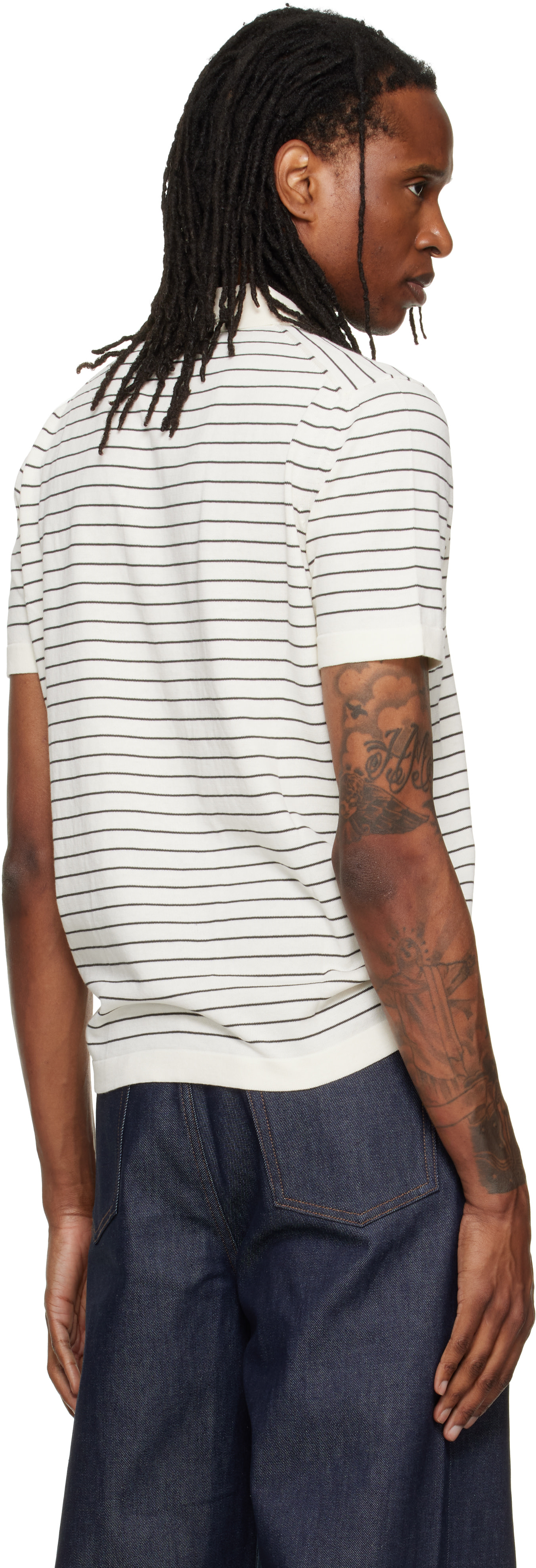 A.P.C. - Off-White Fitted Striped Polo