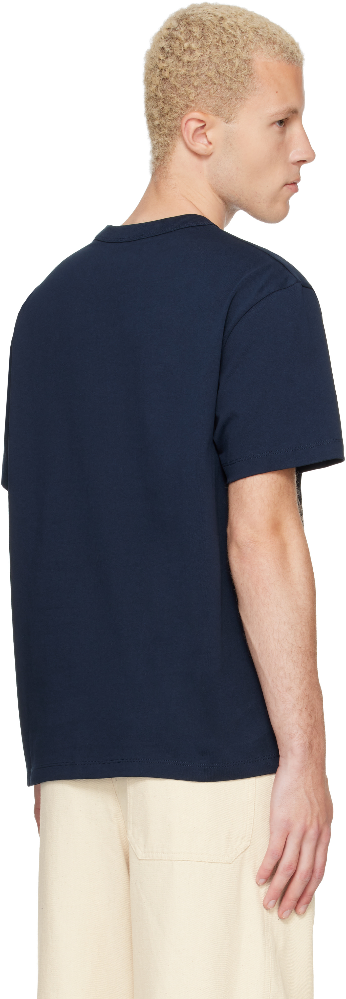 A.P.C.: Navy Boxy Petit 'VPC' T-shirt | SSENSE
