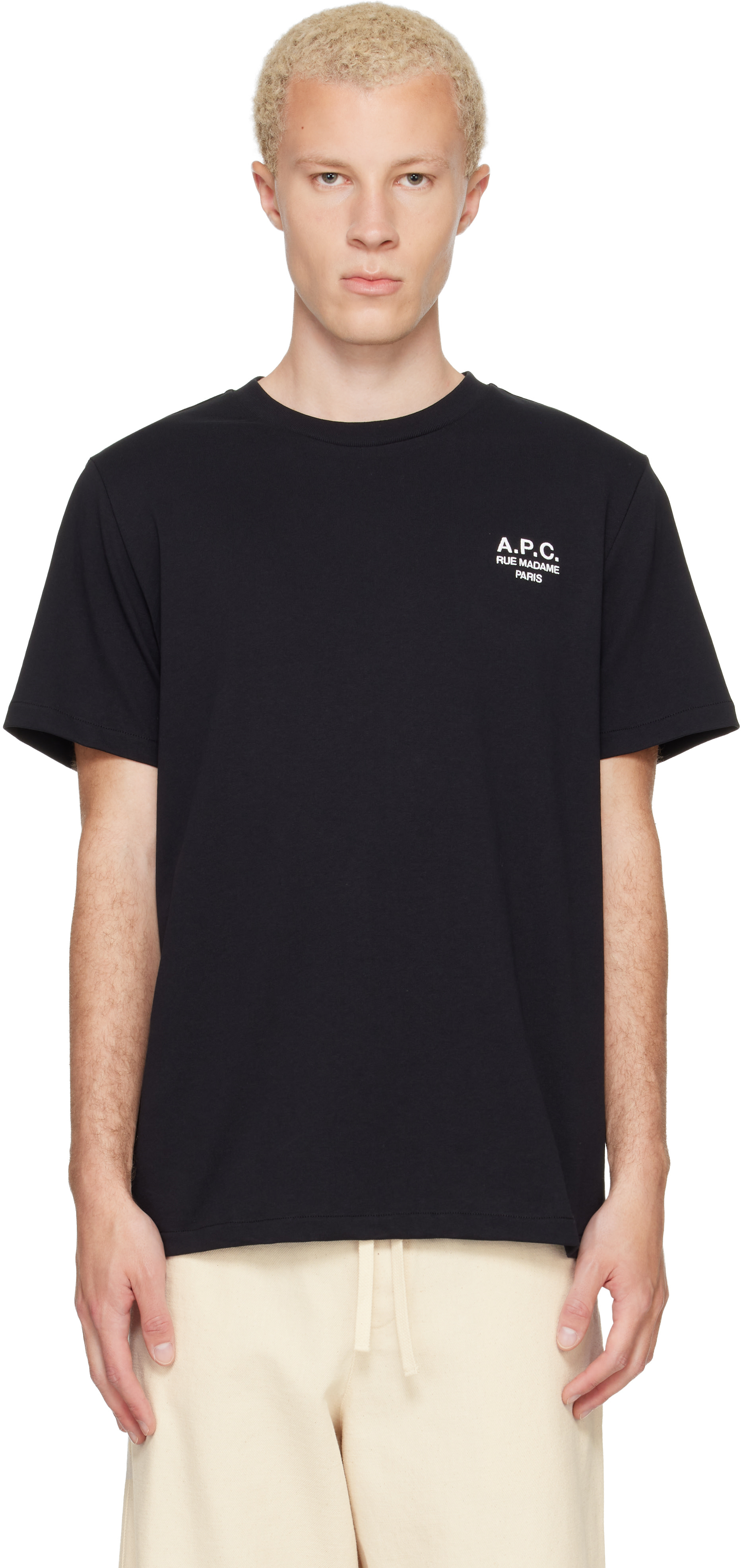 新品未使用　A.P.C. RUEMADAME PARIS Tシャツ ブラック L A.P.C.: Black Standard 'Rue Madame' T-shirt | SSENSE