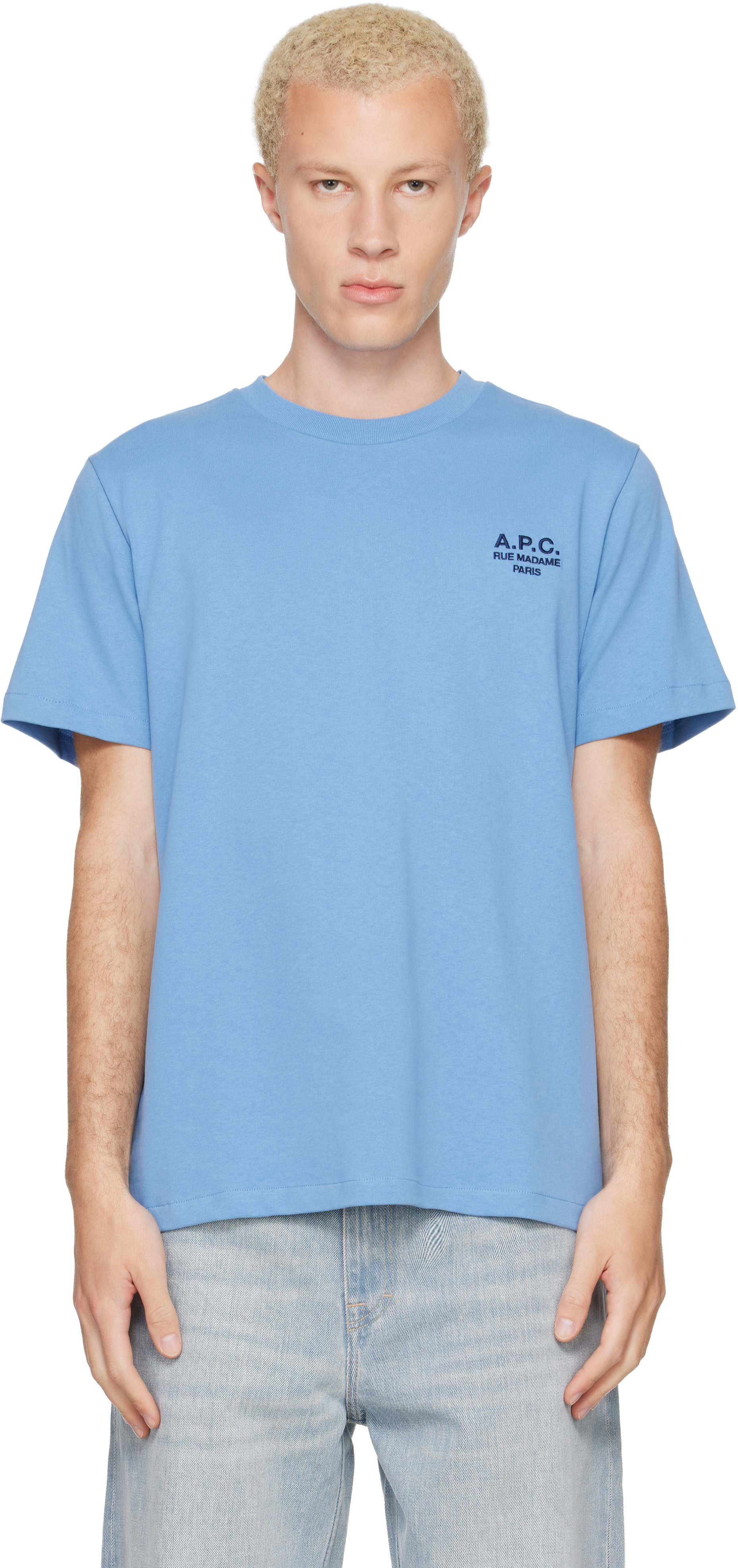 A.P.C.: Blue Standard 'Rue Madame' T-shirt | SSENSE