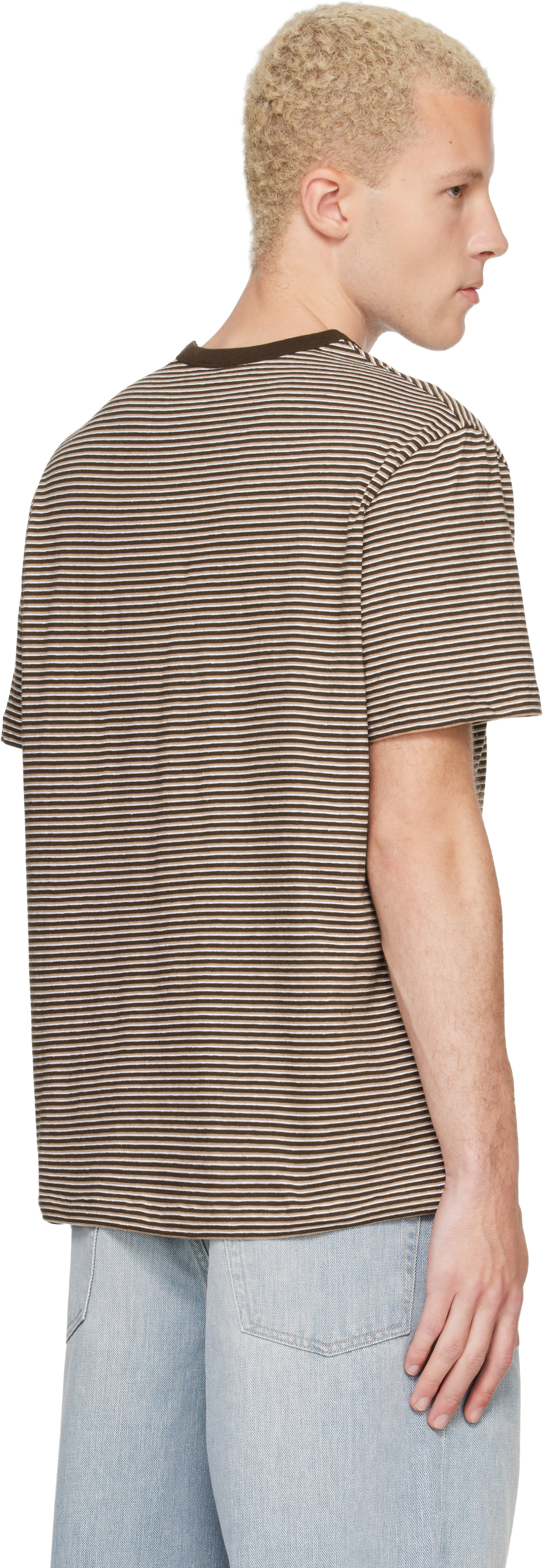 A.P.C. - T-shirt brun à rayures