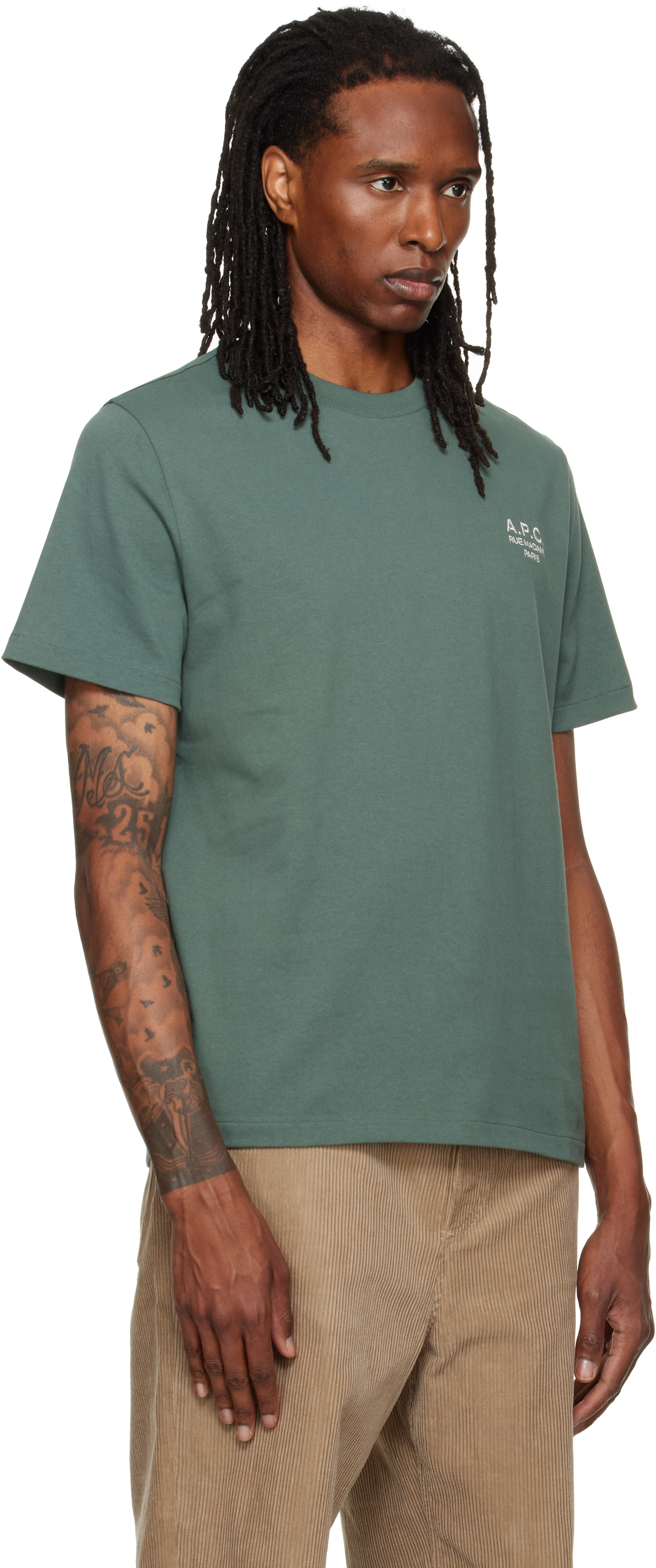 A.P.C.: Green Standard 'Rue Madame' T-shirt | SSENSE
