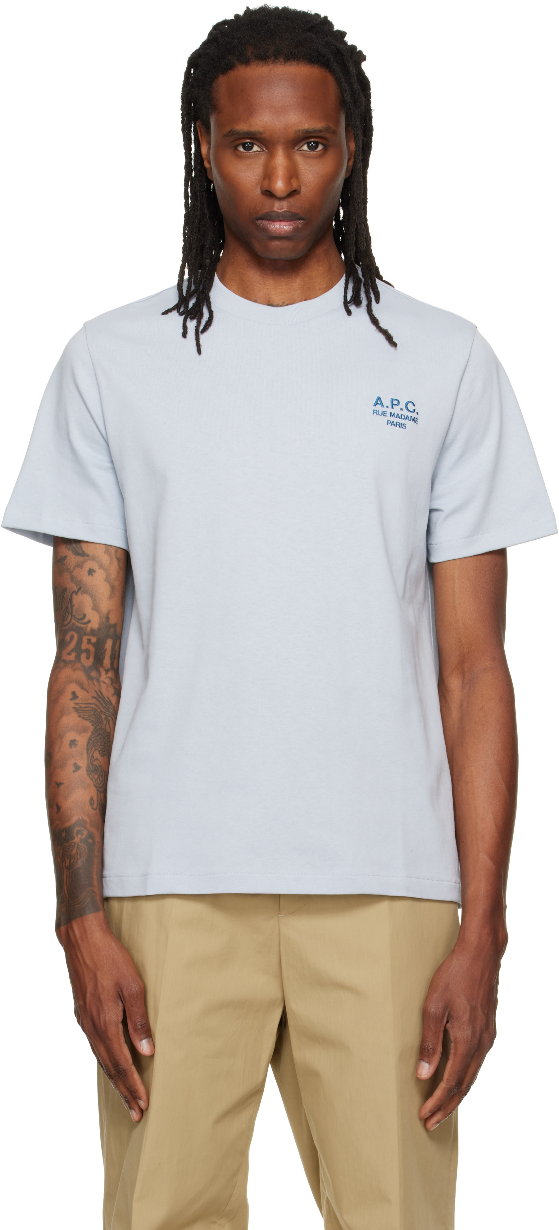 A.P.C.: ブルー Standard 'Rue Madame' Tシャツ | SSENSE 日本