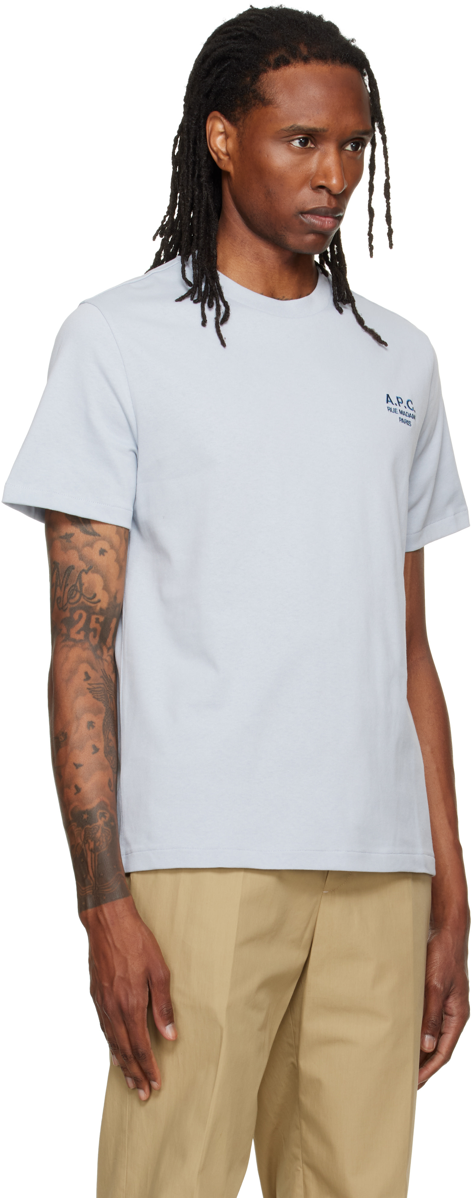 A.P.C.: Blue Standard 'Rue Madame' T-shirt | SSENSE