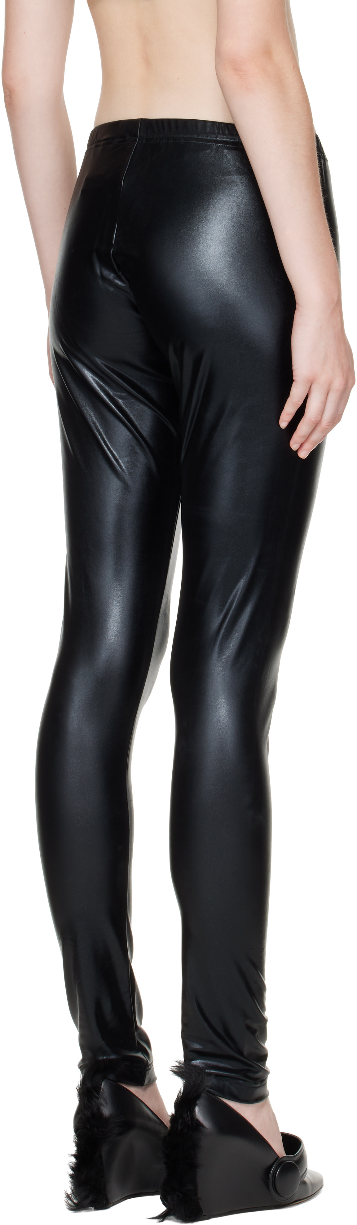 Junya Watanabe - Legging noir en jersey extensible de nylon