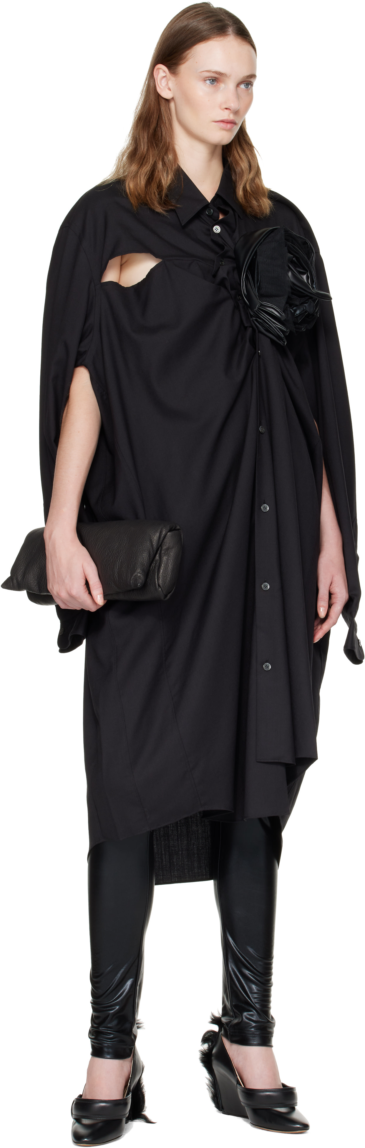 Junya Watanabe - Legging noir en jersey extensible de nylon