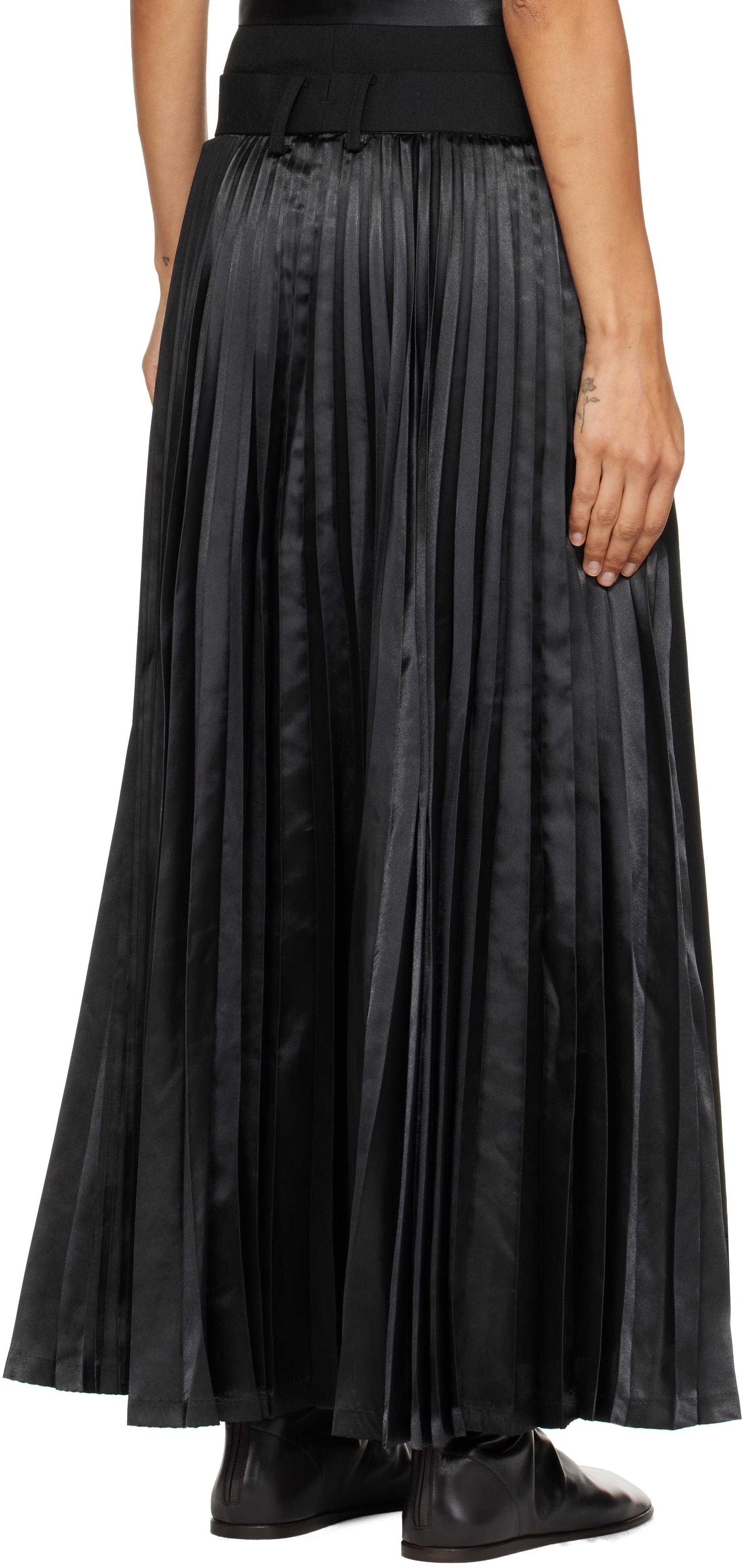 JUNYA WATANABE ブラック　プリーツスカート Junya Watanabe: Black Wool Skirt Trousers | SSENSE