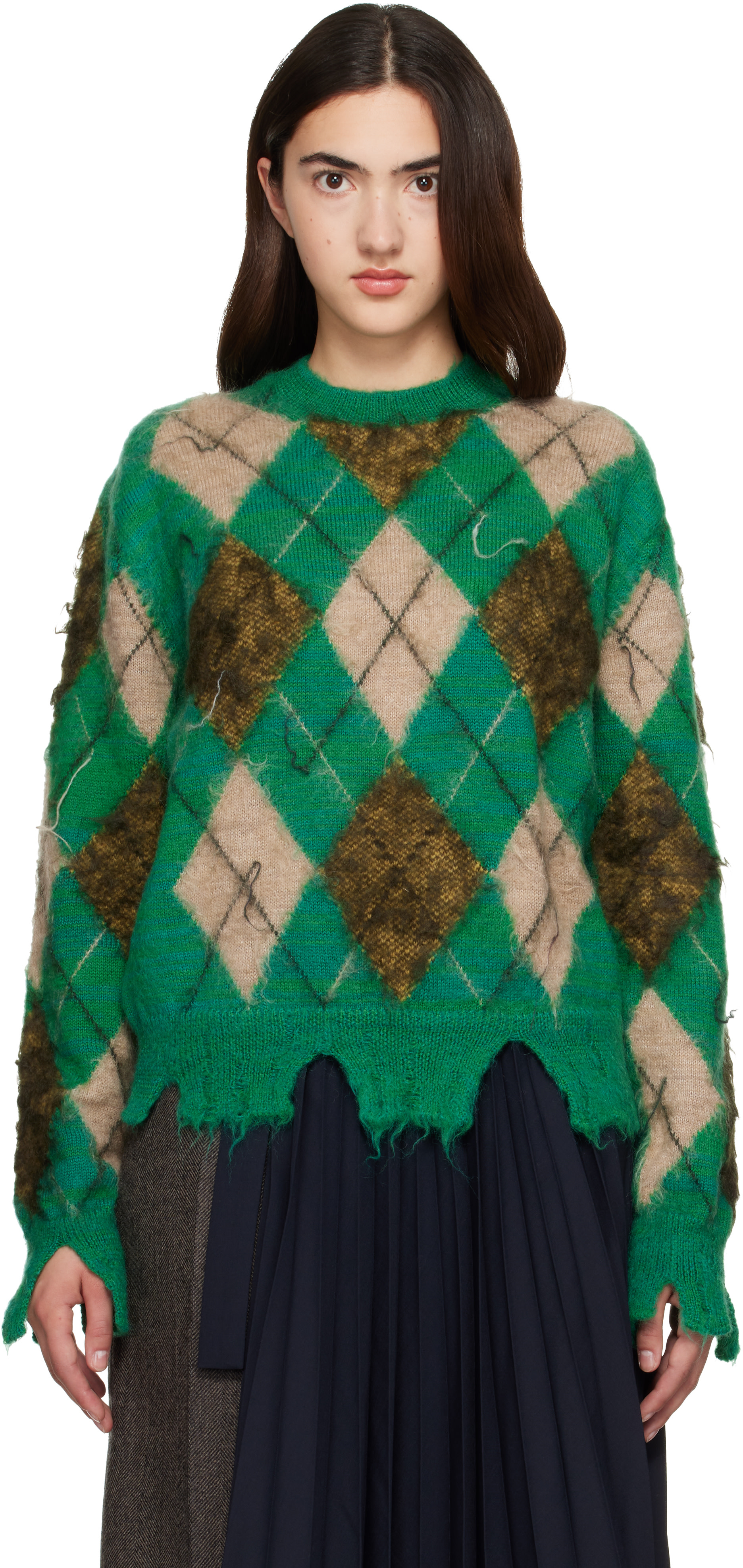 Junya Watanabe - Green Argyle Sweater