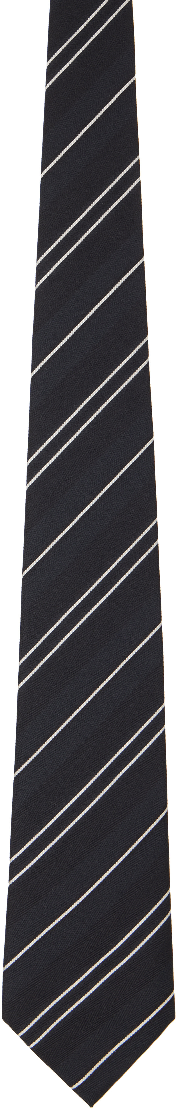 Junya Watanabe - Black Silk Stripe Tie