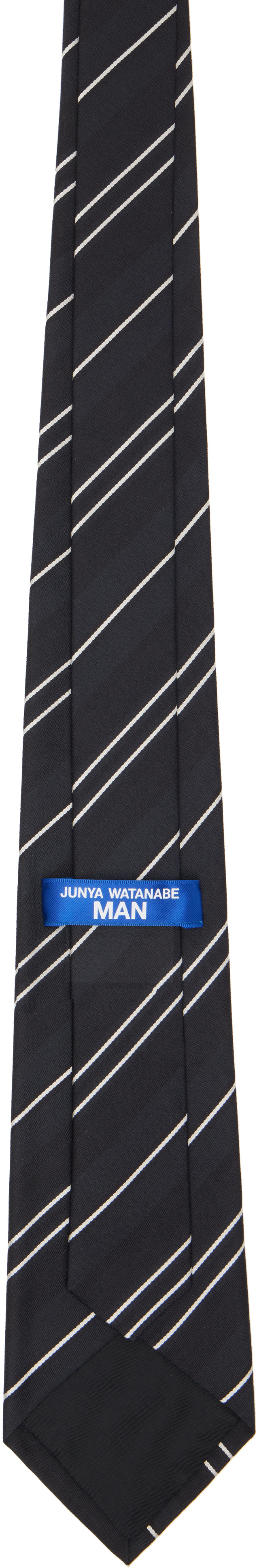 Junya Watanabe - Black Silk Stripe Tie