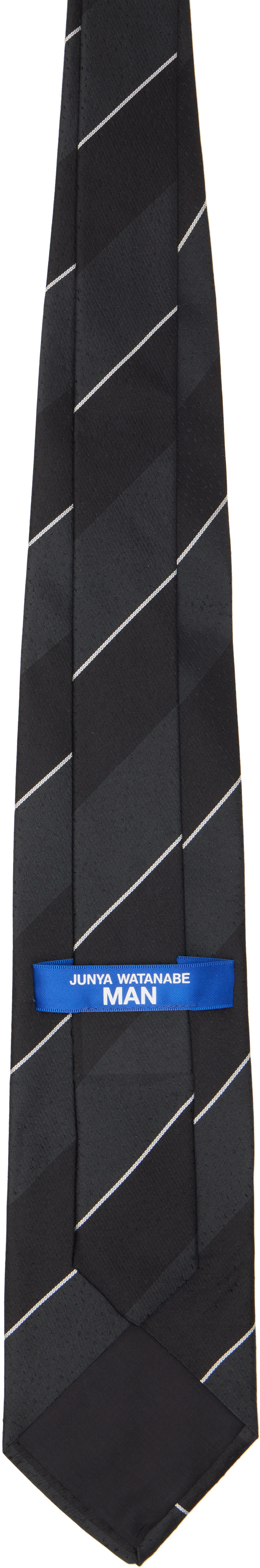 Junya Watanabe - Black Silk Stripe Tie
