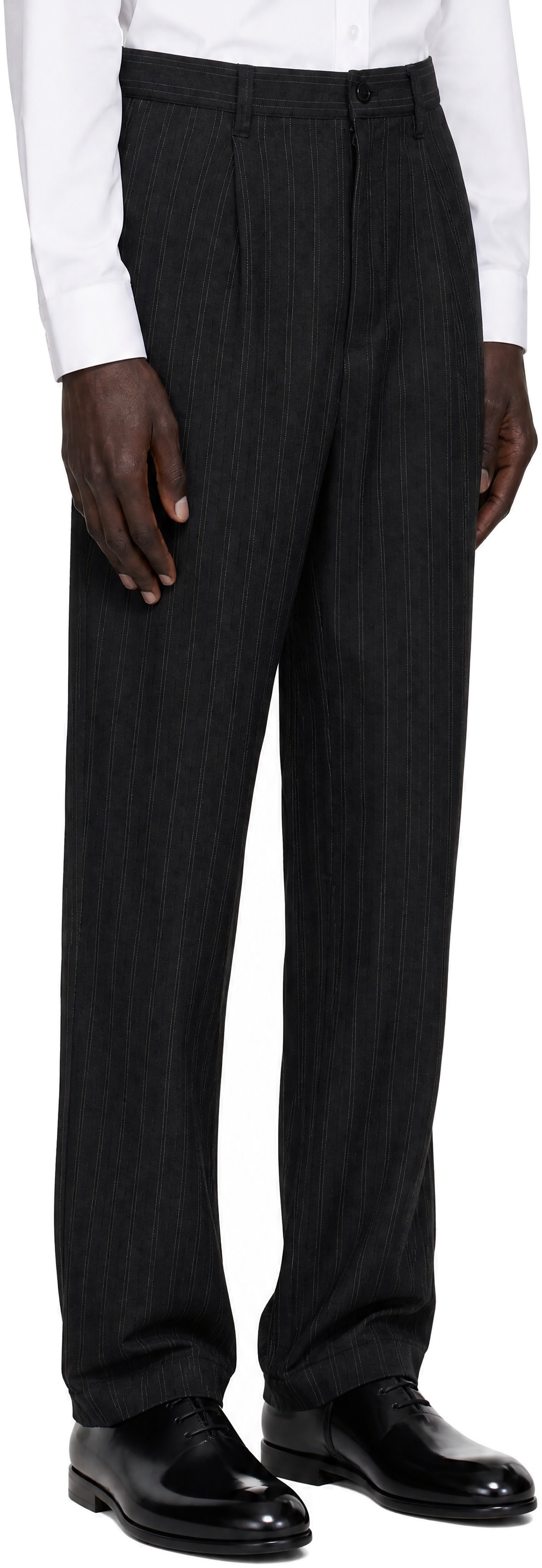 Junya Watanabe - Pantalon gris à rayures