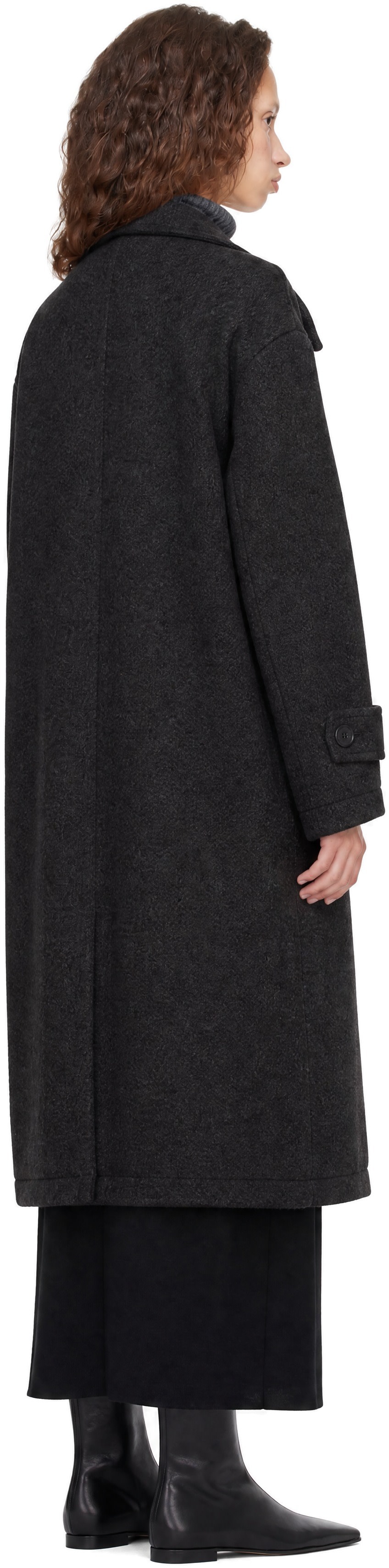 COOR Cashmere Blend High Neck Coat グレー L COOR: Gray Cashmere Blend High Neck Coat | SSENSE United Kingdom
