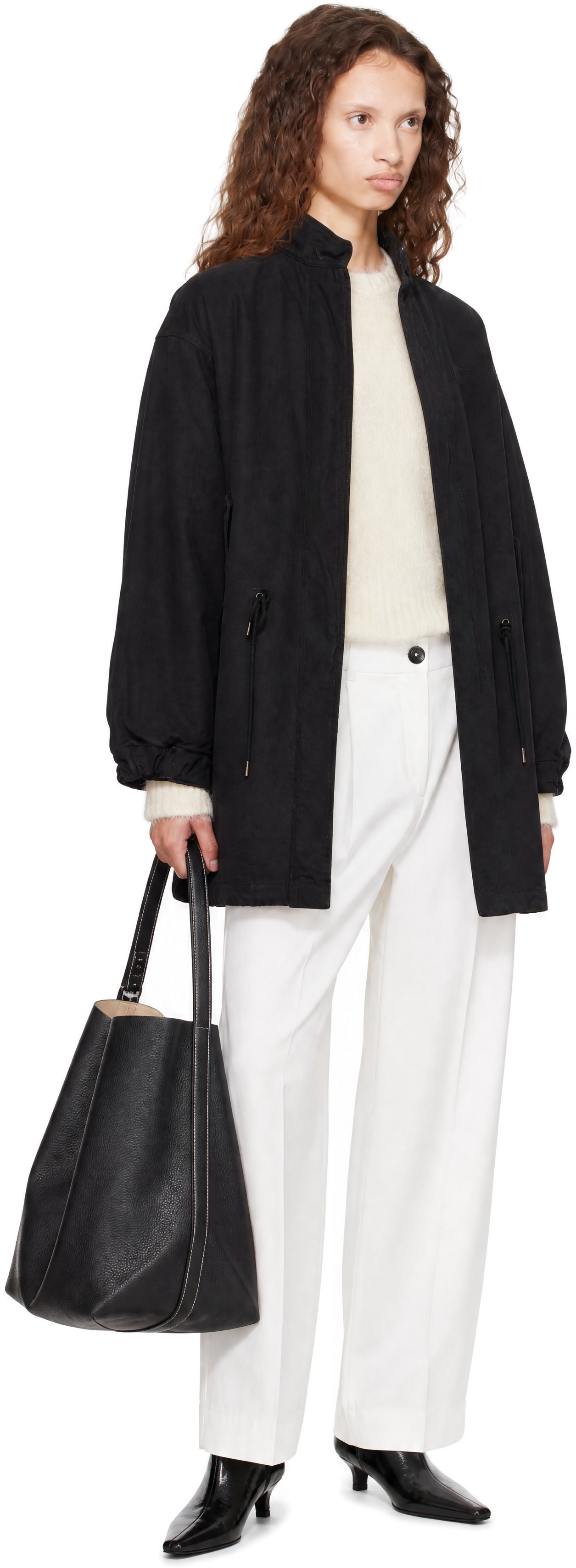 COOR: Black Garment Dyed Fishtail Parka | SSENSE