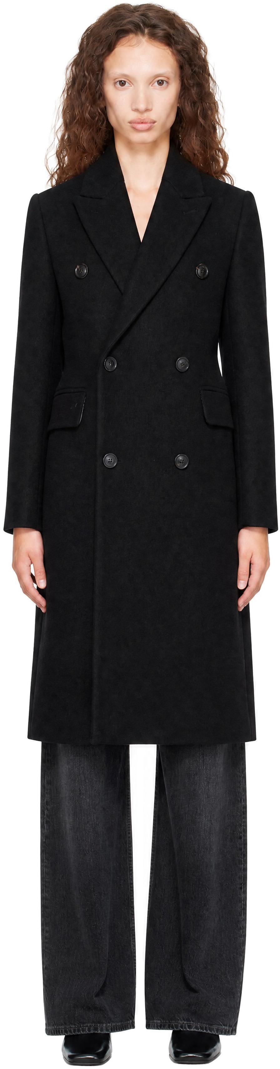COOR - Black Over Size Double Coat