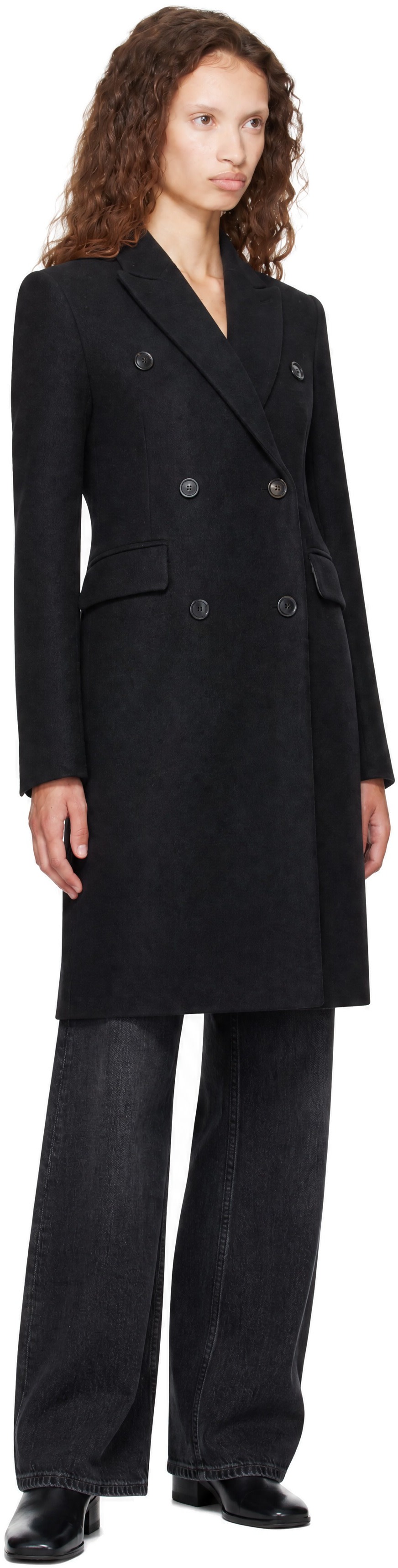 COOR - Black Over Size Double Coat
