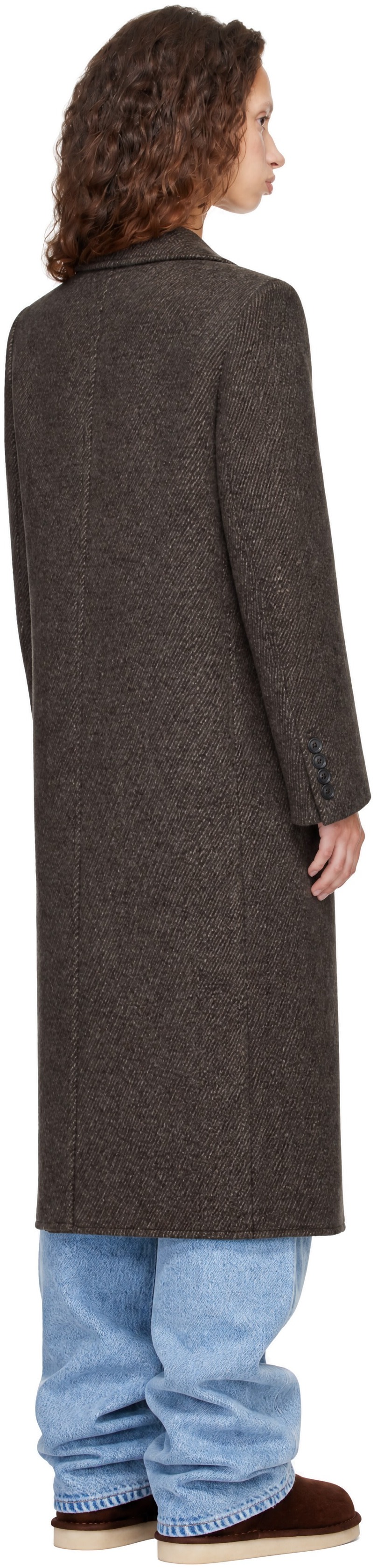 COOR - Brown Wool-Blend Twill Single Coat