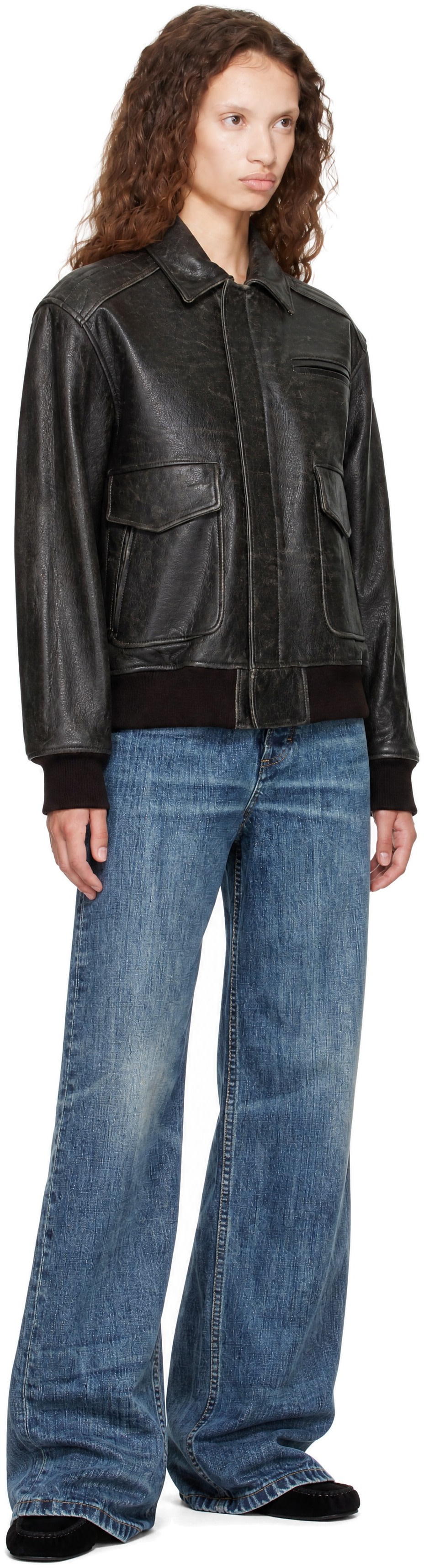 ジャケット・アウター Vintage 90s cow single leather jacket COOR: Brown Vintage Cow Skin Oversized Leather Jacket | SSENSE