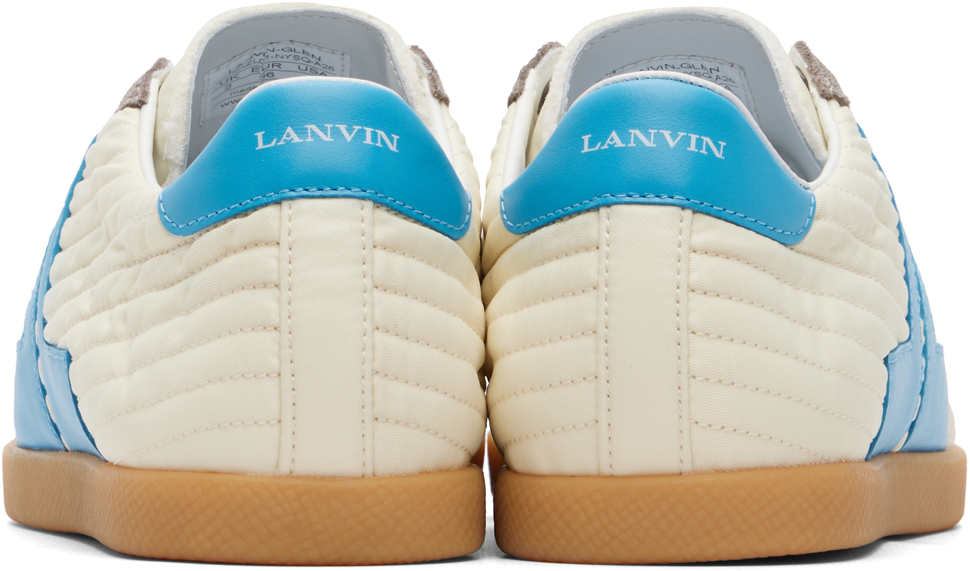 Lanvin - Baskets Glen 2.0 blanc cassé et bleu