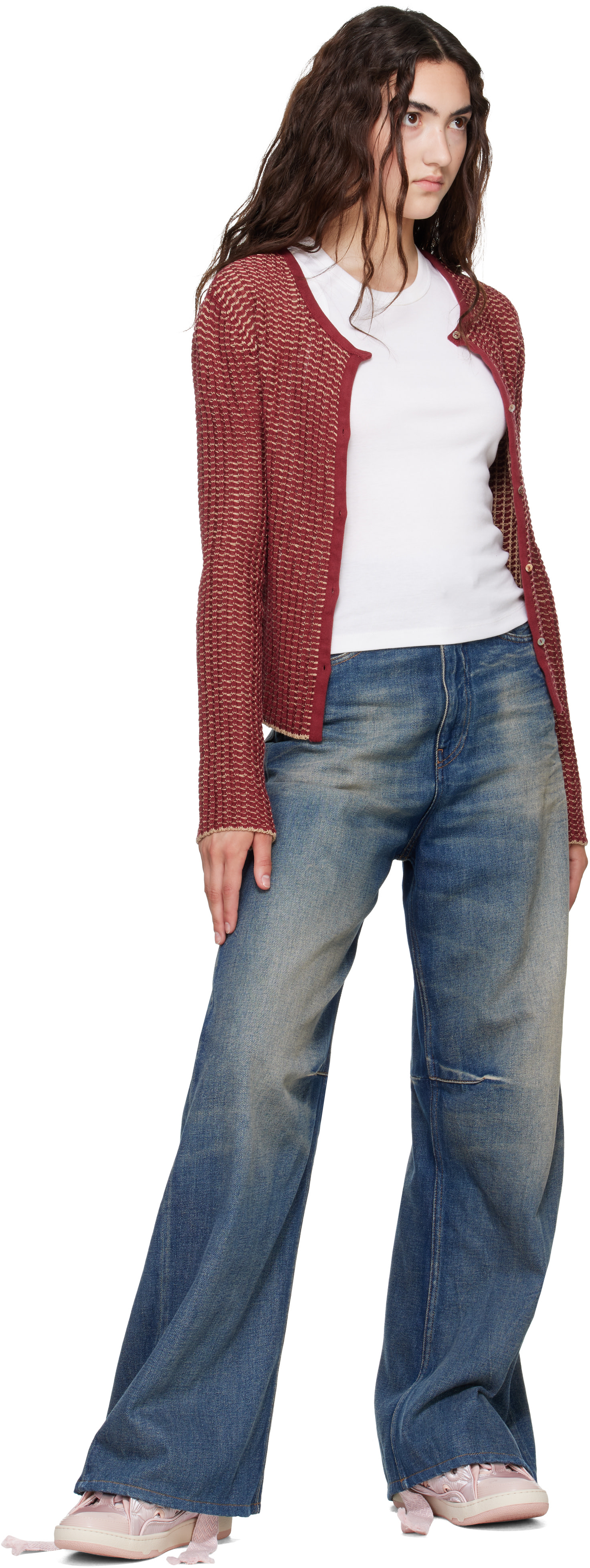 Lanvin - Baskets Curb roses en nylon