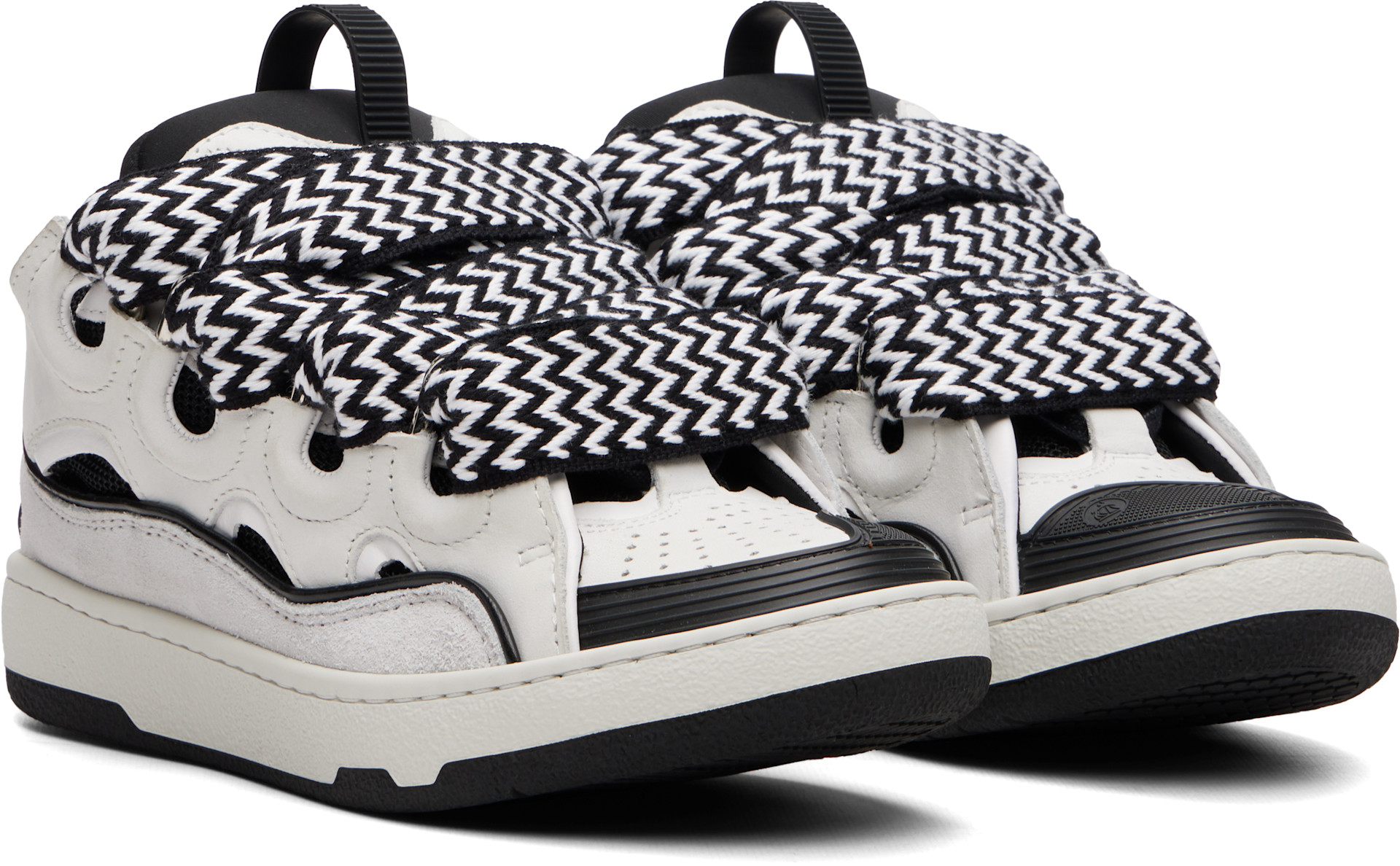 Lanvin - Baskets Curb blanc et noir