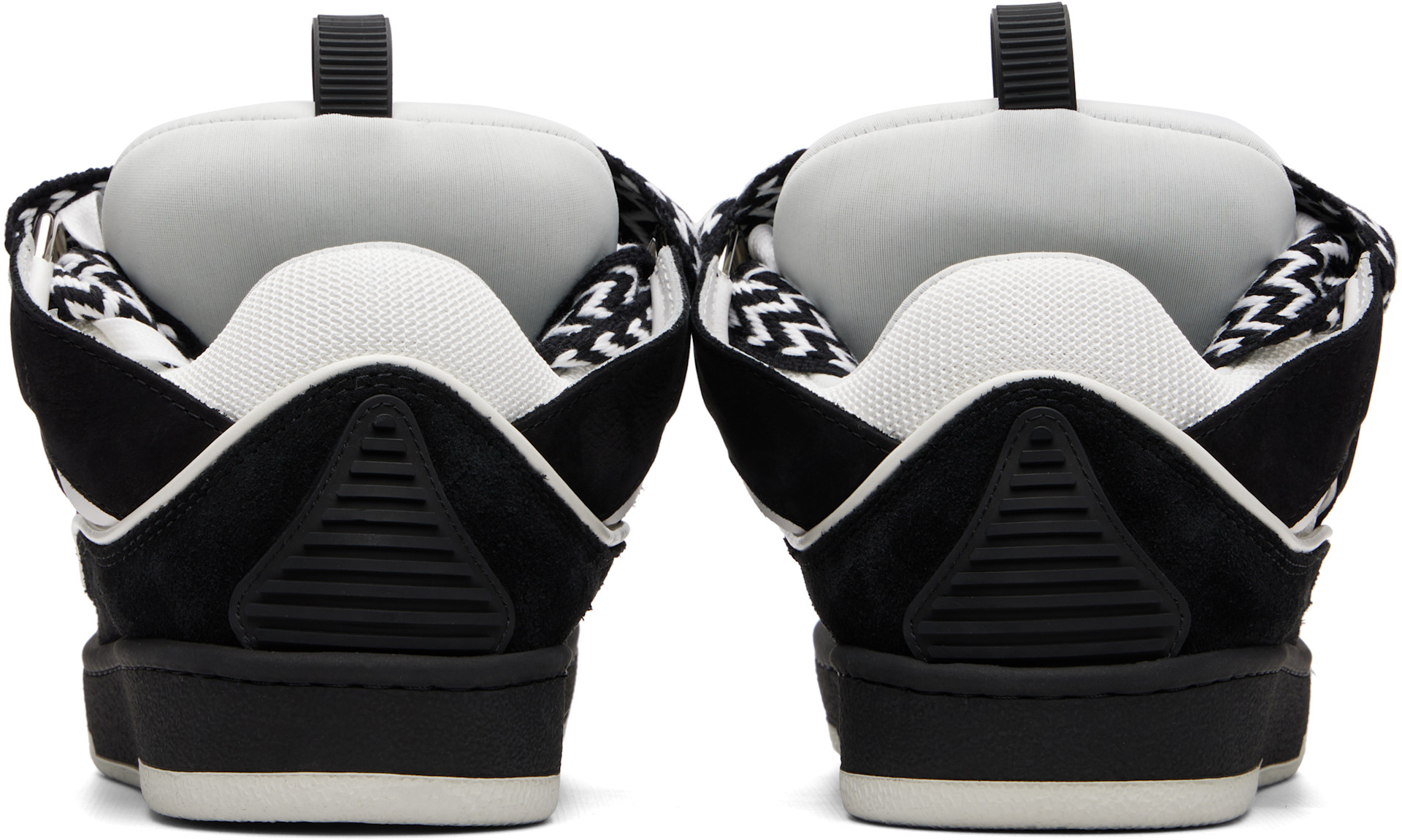Lanvin: Black & White Bicolor Curb Sneakers | SSENSE