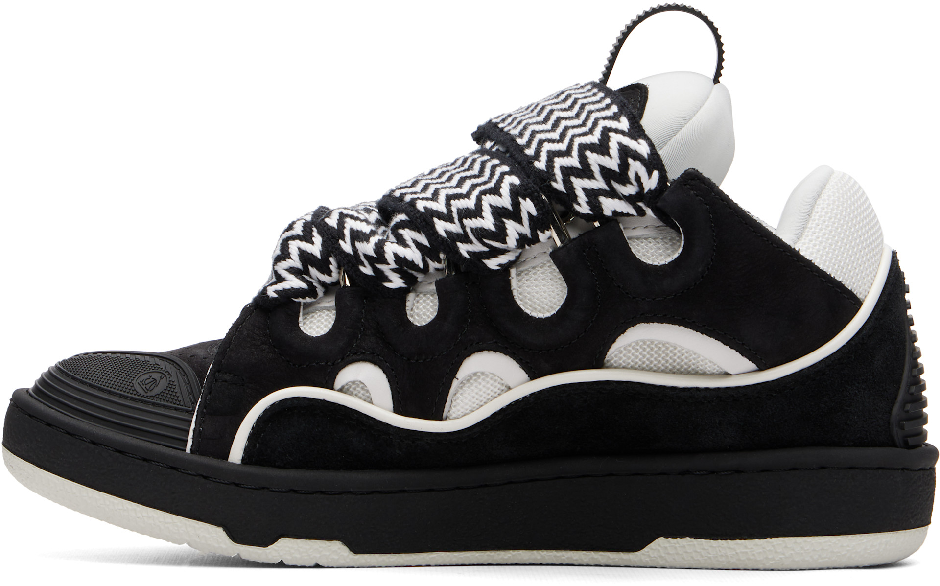 LANVIN Curb スニーカー ブラック ホワイト Lanvin: Black & White Bicolor Curb Sneakers | SSENSE