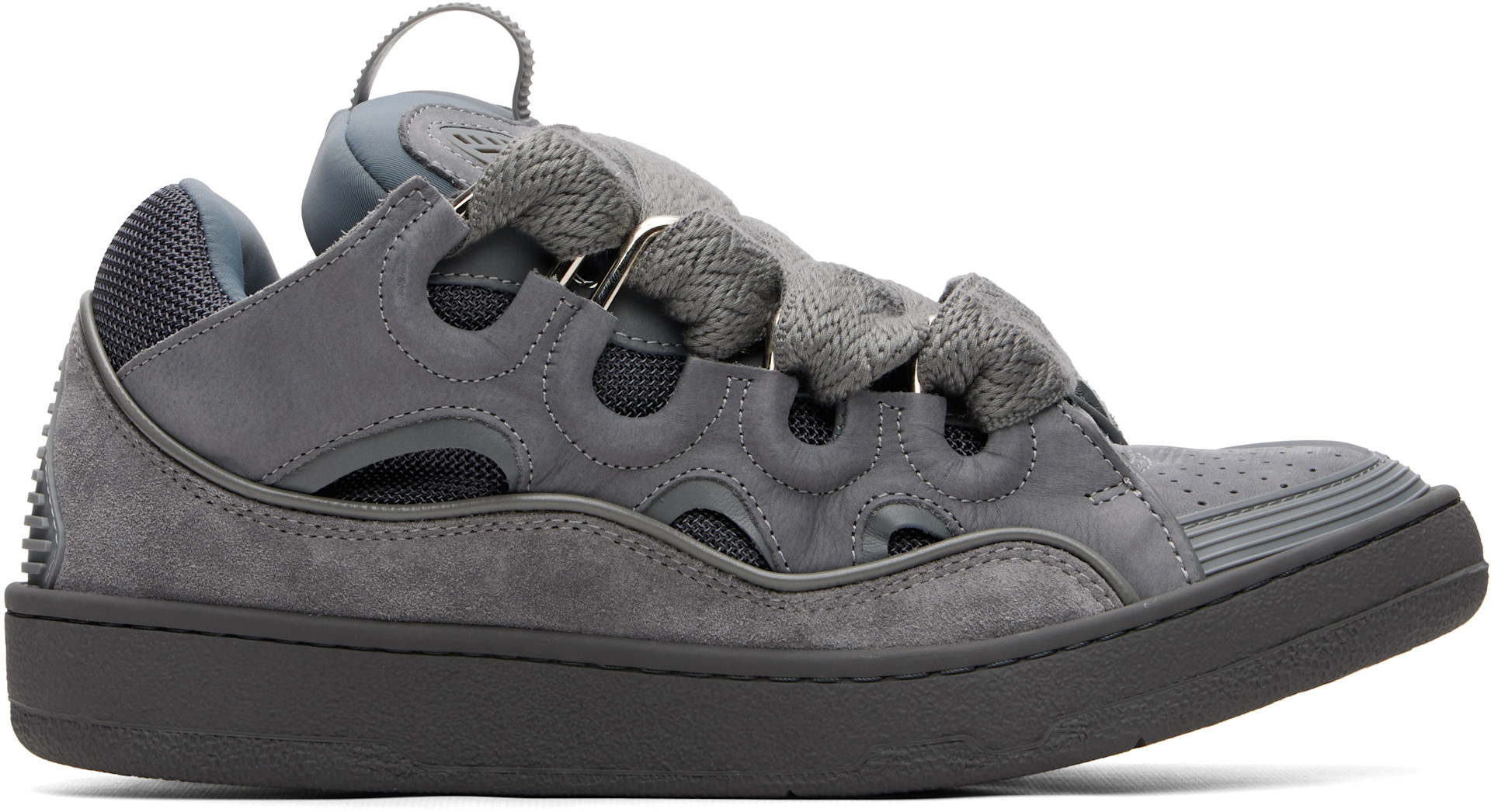Lanvin: Gray Monocolor Curb Sneakers | SSENSE
