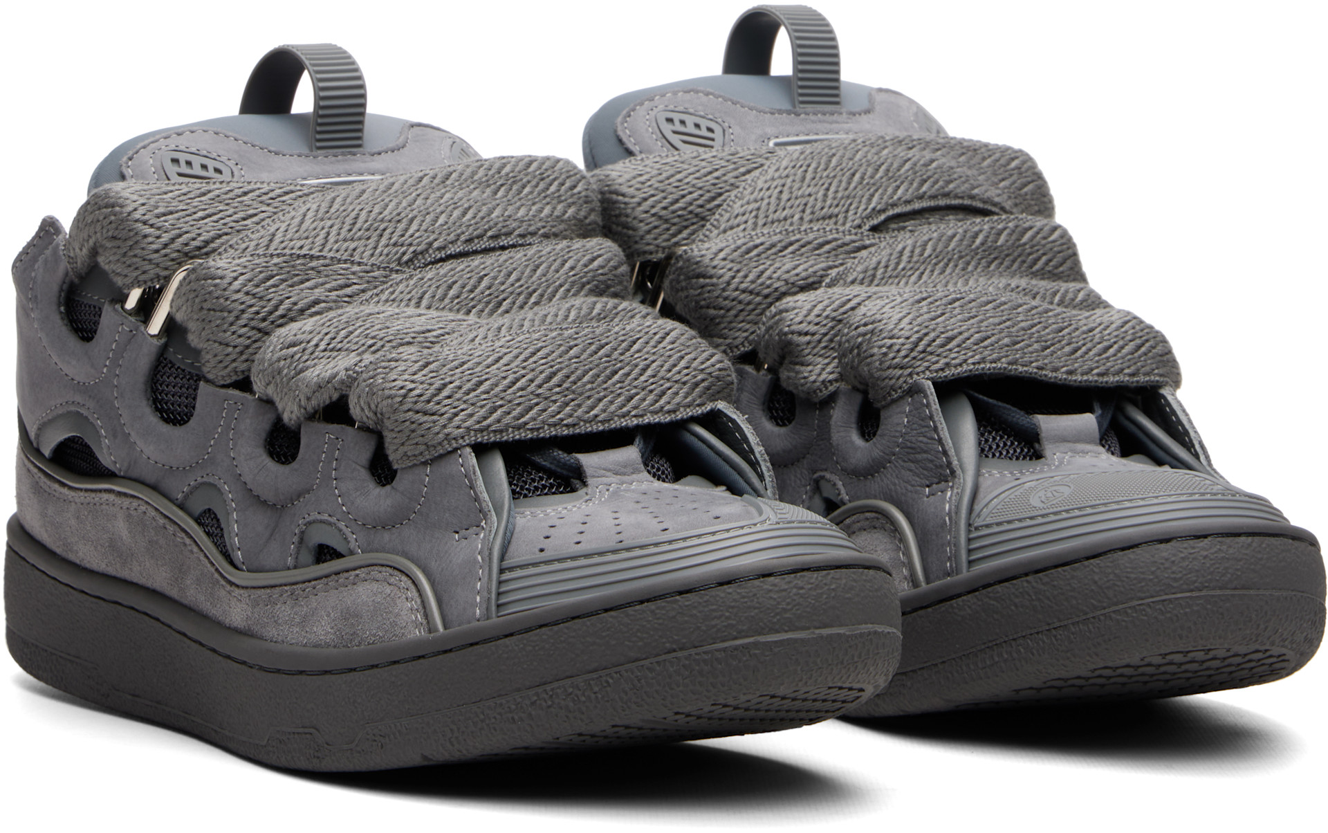 Lanvin: Gray Monocolor Curb Sneakers | SSENSE