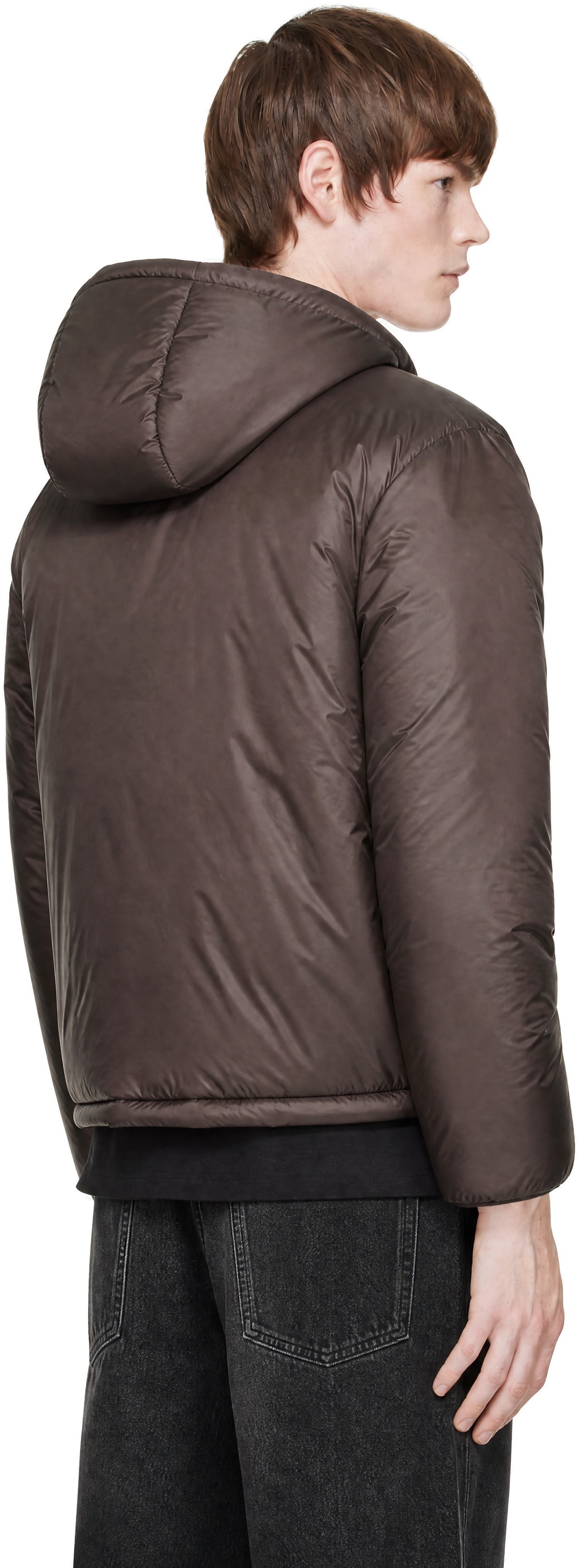 COOR - Brown Light Weight Shell Padded Hooded Jacket