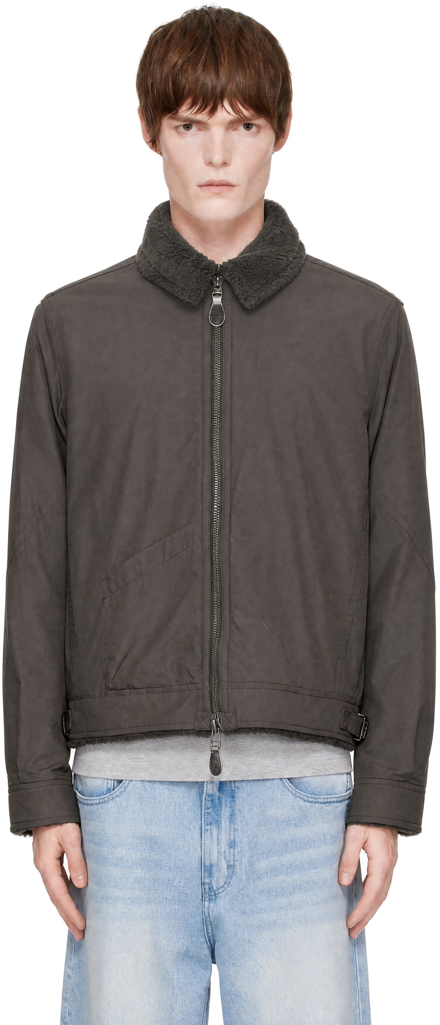 COOR - Brown Fleece Lined Cotton B-3 Jacket
