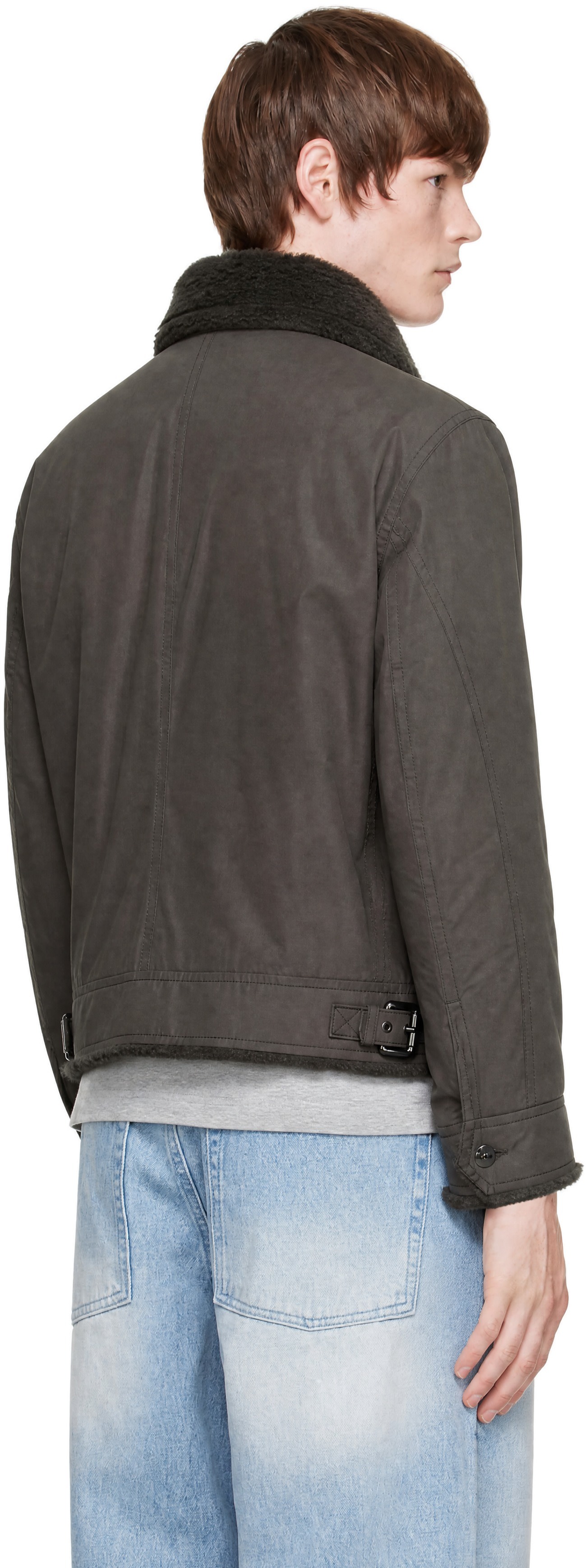 COOR - Brown Fleece Lined Cotton B-3 Jacket
