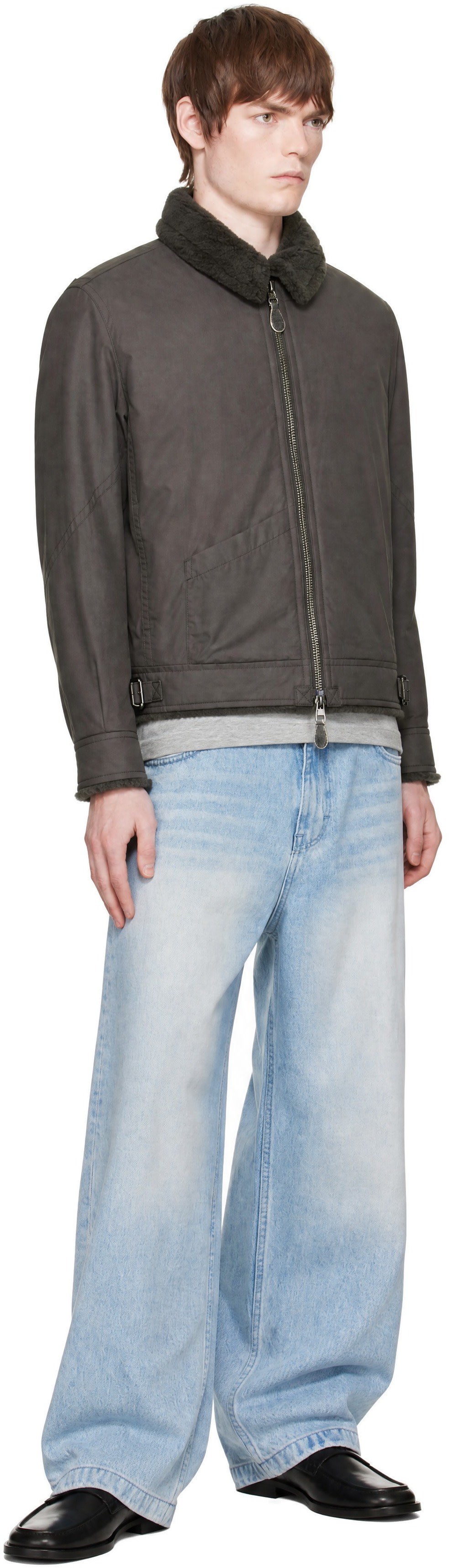 COOR - Brown Fleece Lined Cotton B-3 Jacket