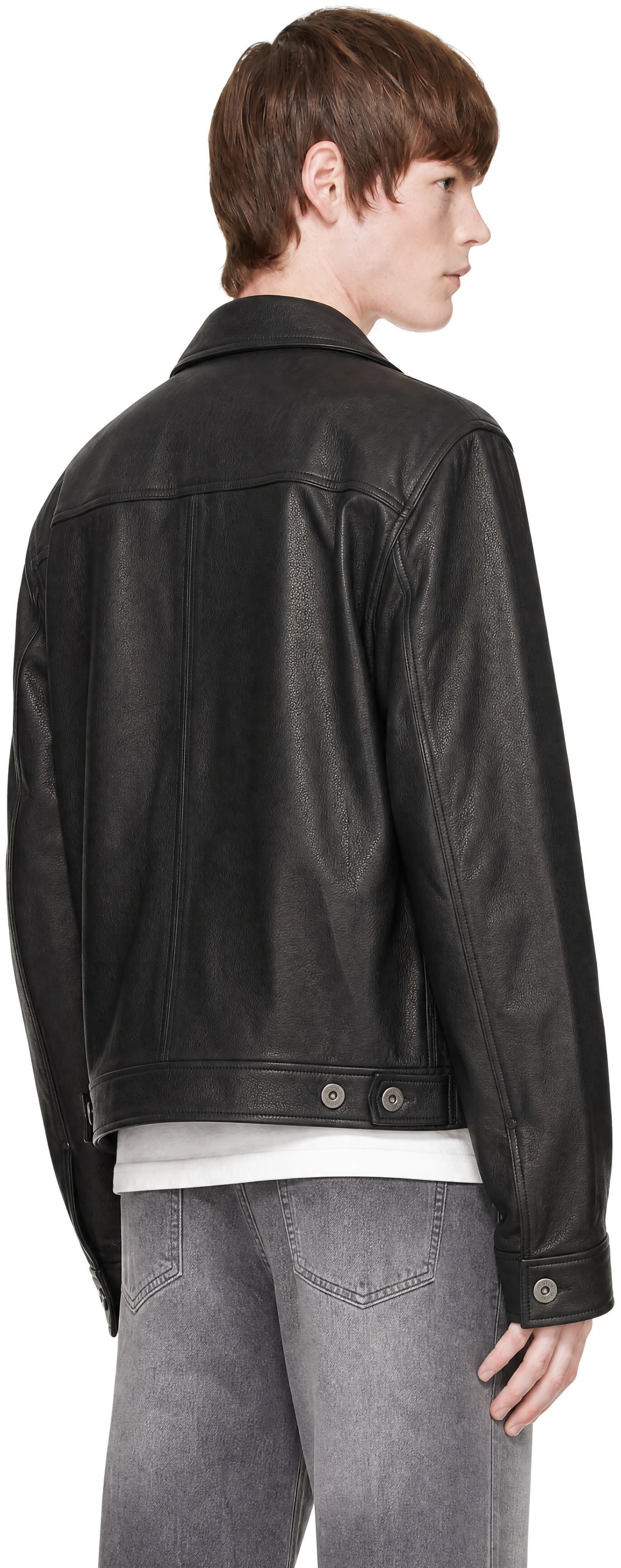 COOR - Black Goatskin Pocket Trucker Jacket