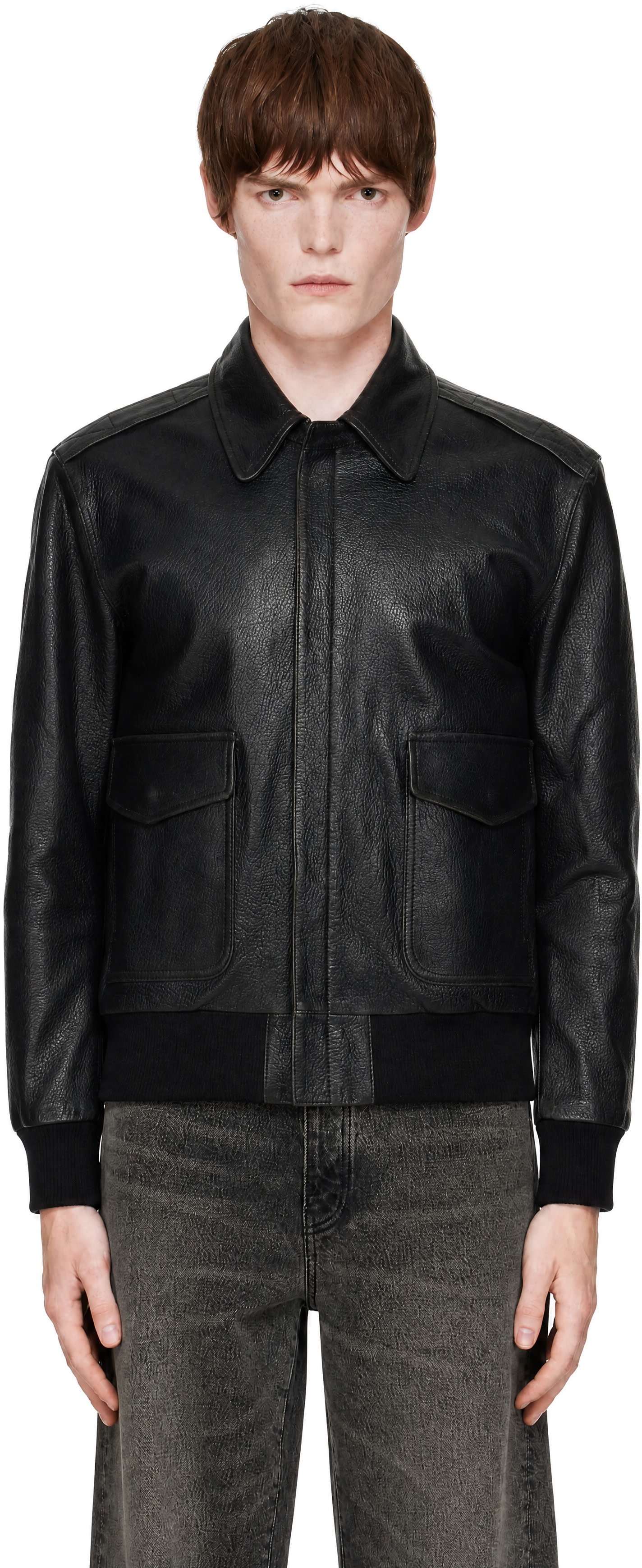 COOR - Black Goat Skin A-2 Leather Jacket