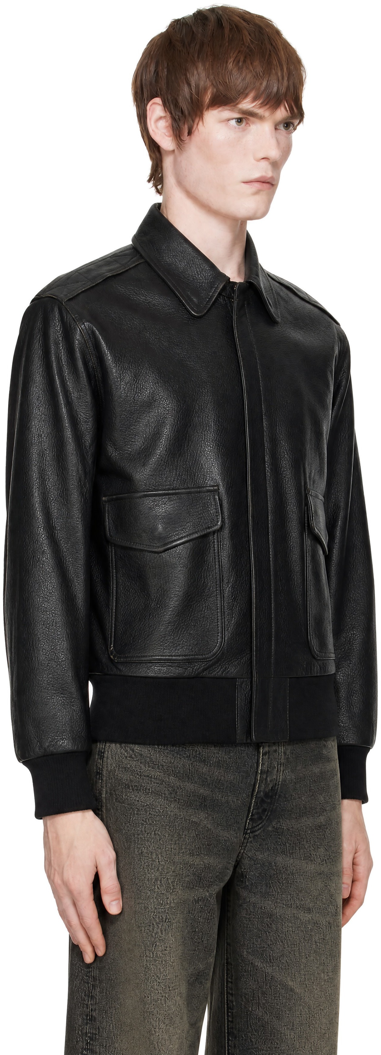 COOR - Black Goat Skin A-2 Leather Jacket