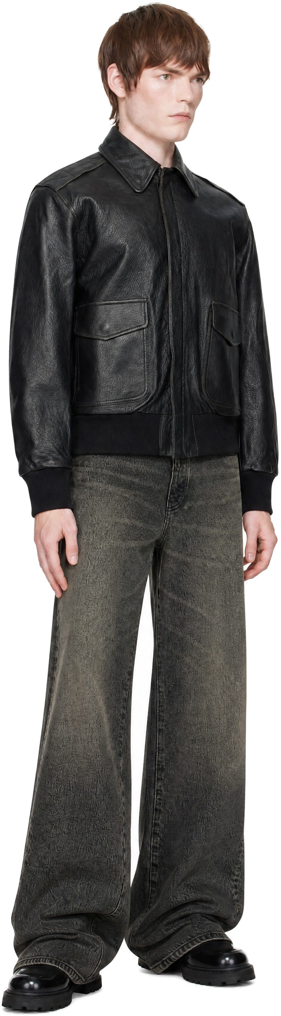 COOR - Black Goat Skin A-2 Leather Jacket