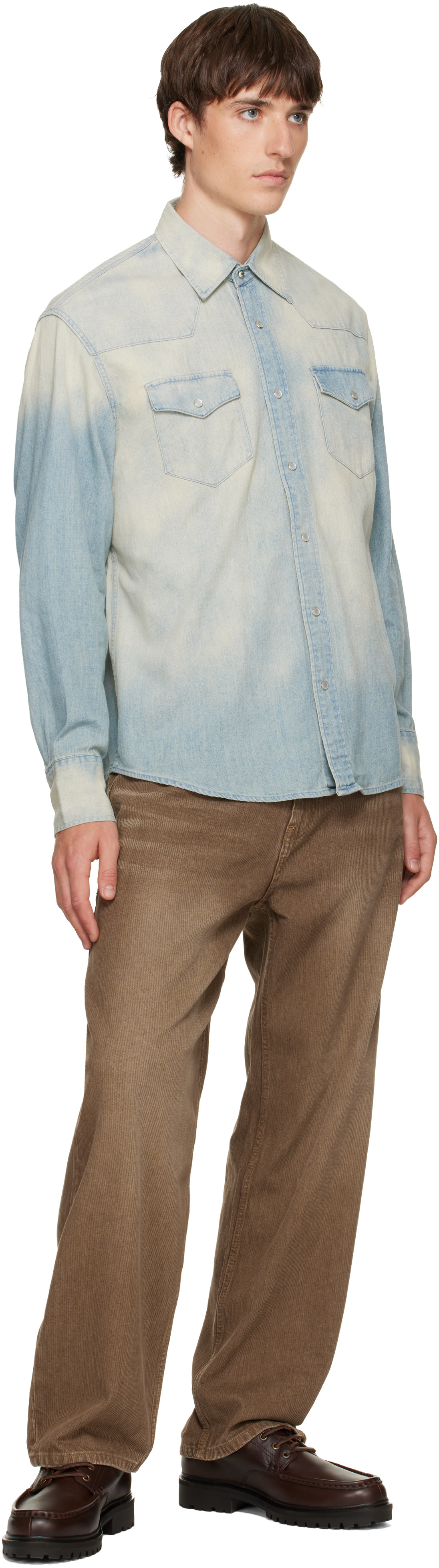 COOR - Brown Brushed Rib Texture Jeans