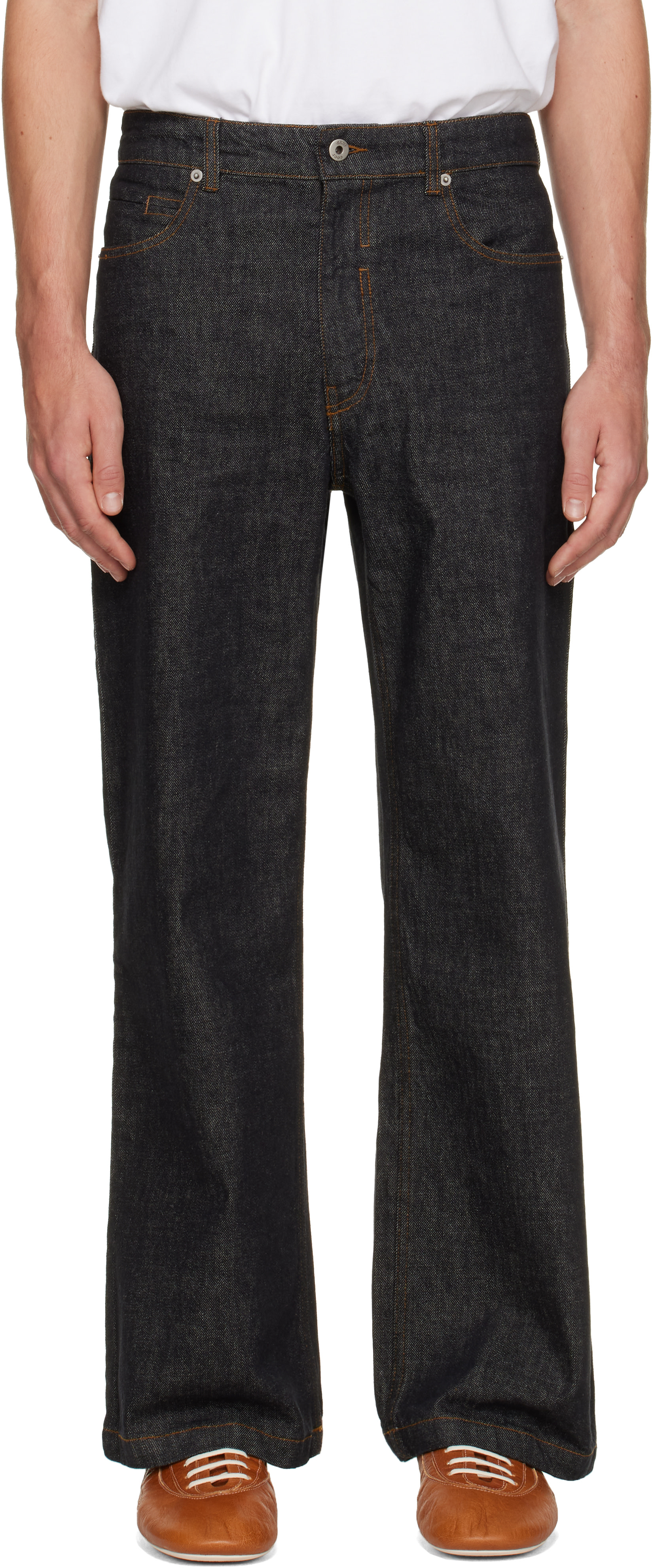 COOR - Navy Rigid Semi Flare Jeans